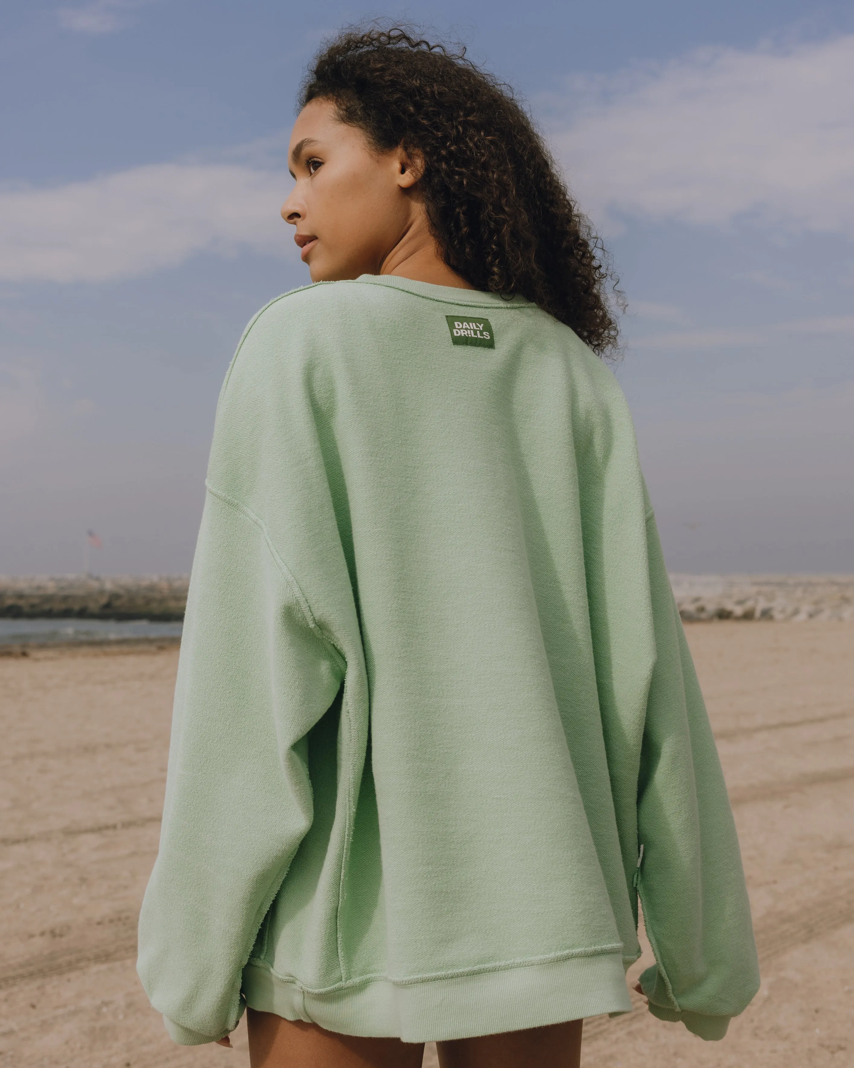 Unisex Oversized Crew - Mint sold by Daily Drills product image thumbnail 3