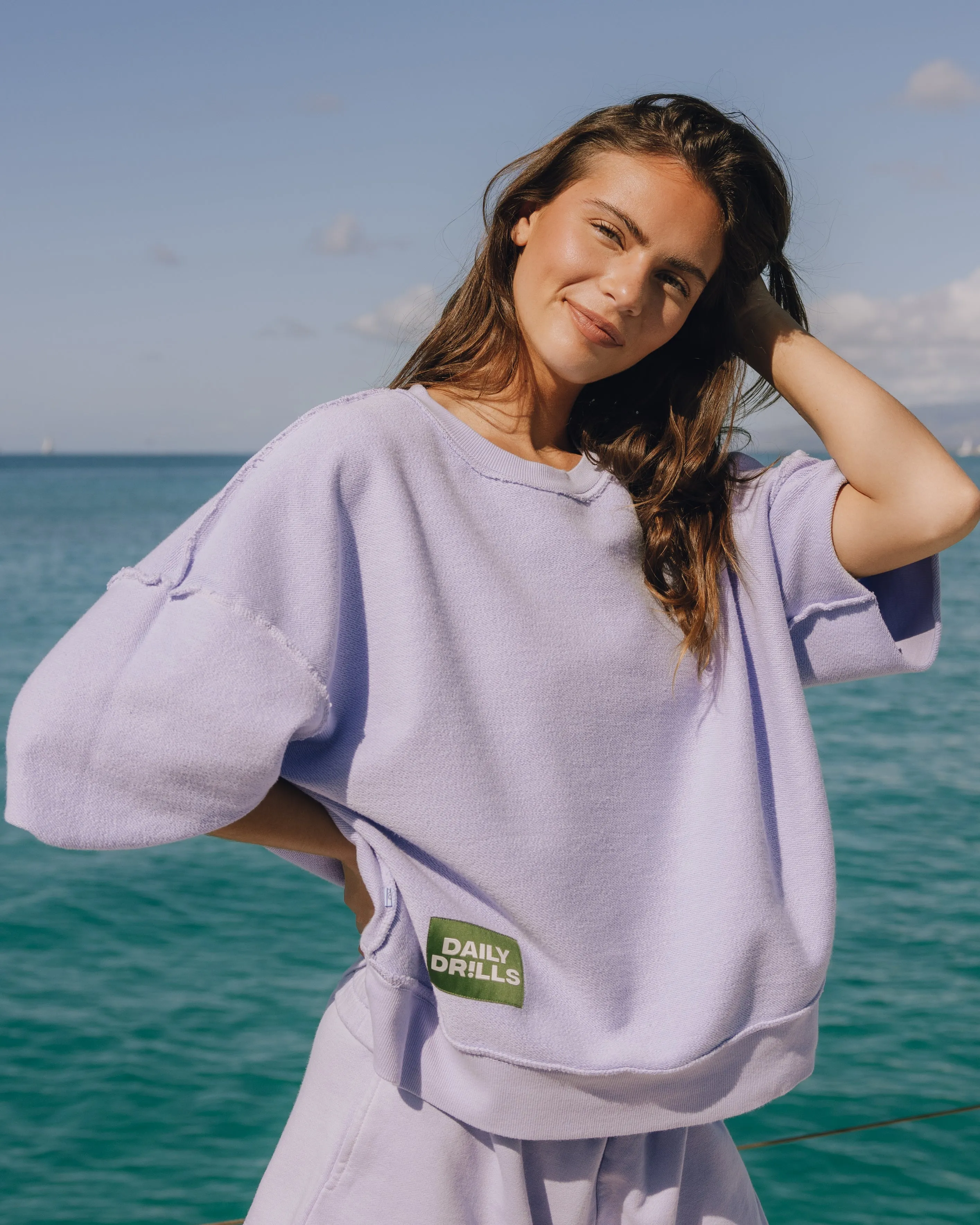 Cropped Sleeve Crew - Wink sold by Daily Drills product image thumbnail 3