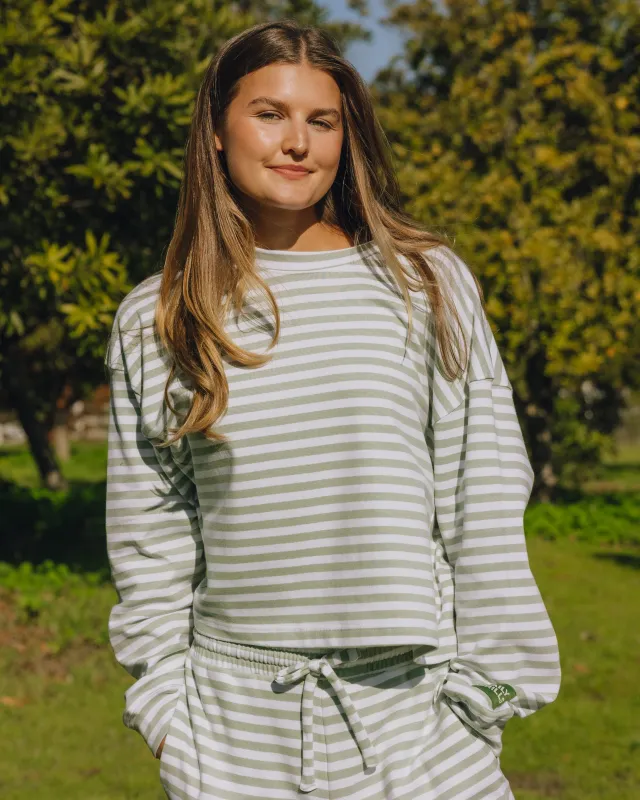 Striped Cotton Long Sleeve - Harbor + White Stripe sold by Daily Drills