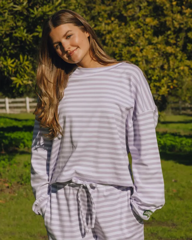 Striped Cotton Long Sleeve - Wink + White Stripe sold by Daily Drills