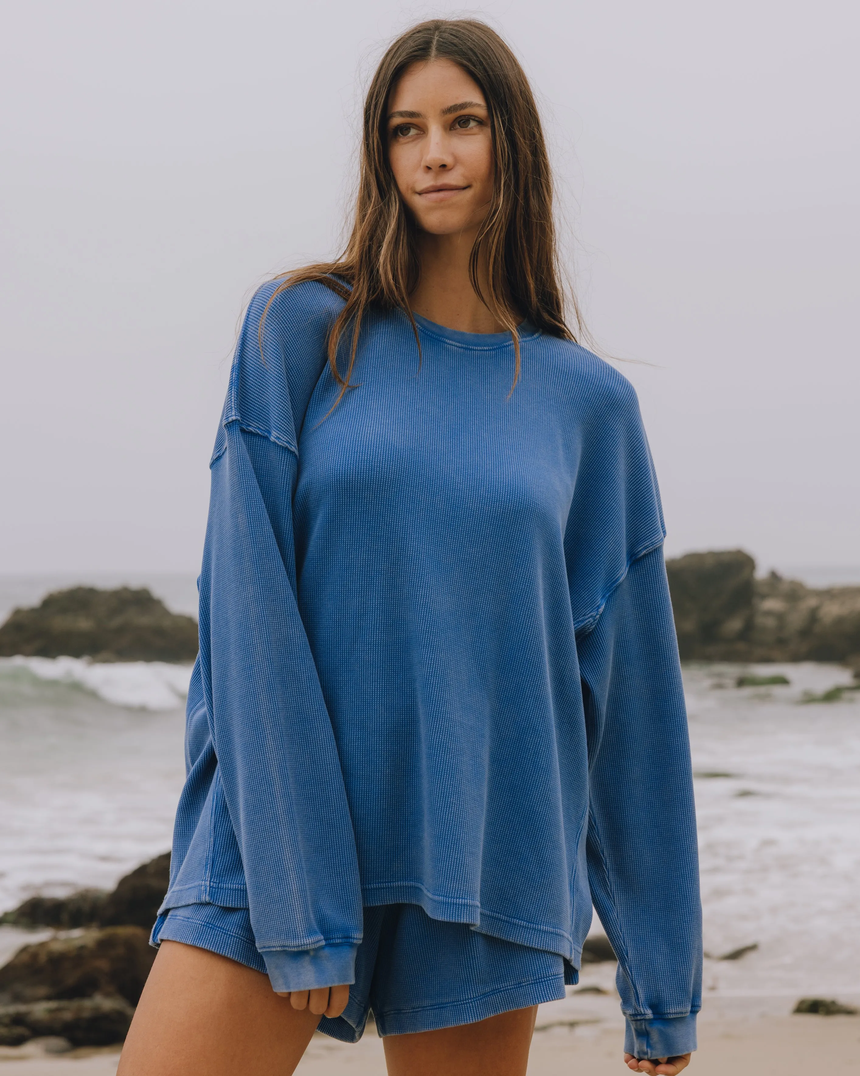 Oversized Thermal - Sunbleached Cobalt sold by Daily Drills