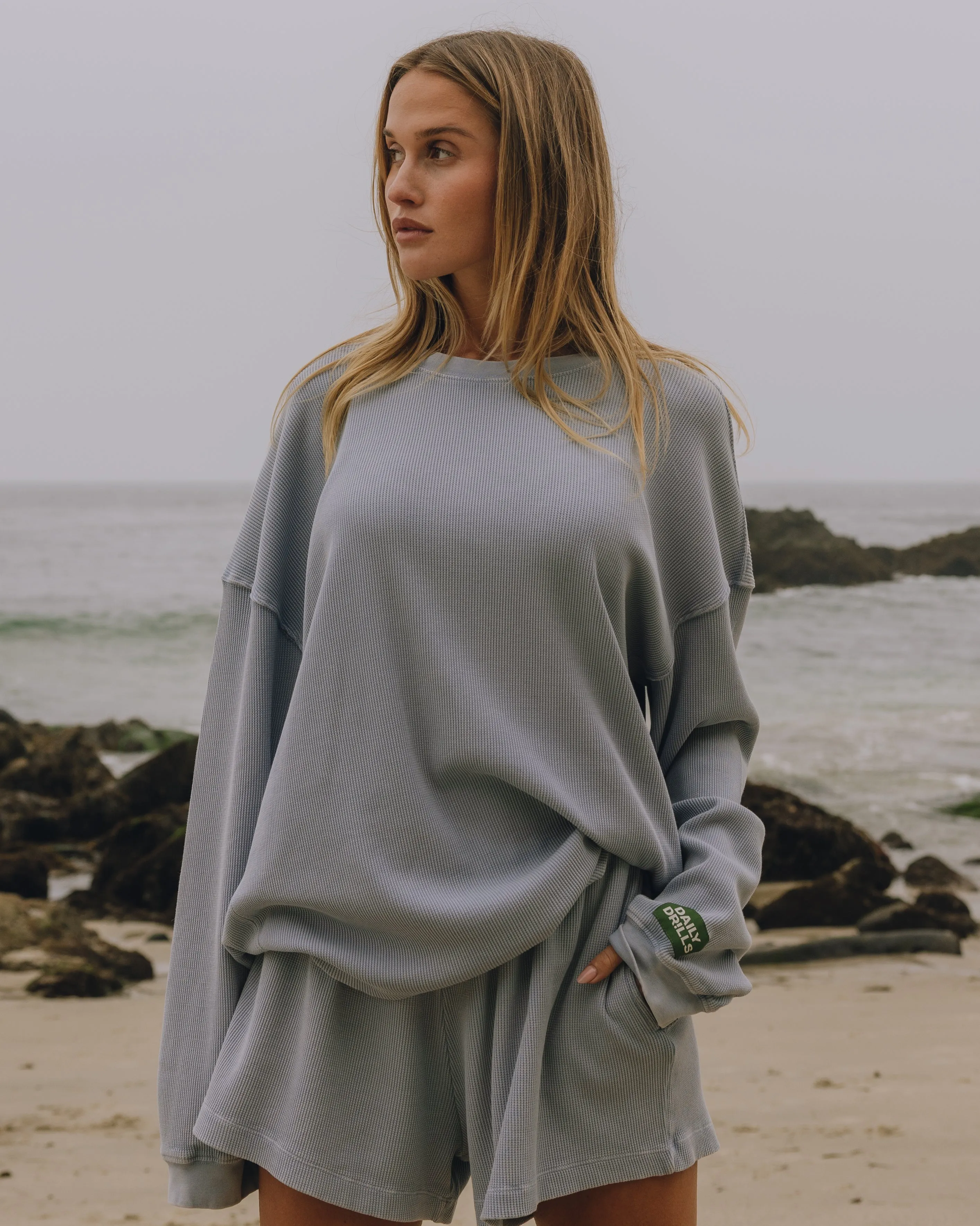 Oversized Thermal - Sunbleached Mist sold by Daily Drills