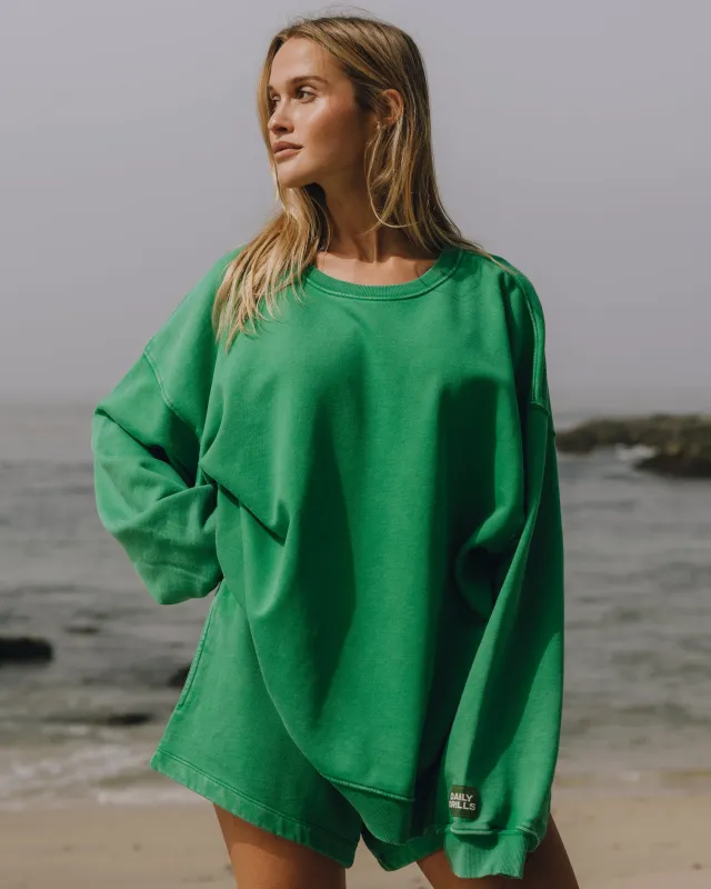 Unisex Oversized Crew - Sunbleached Kelly Green sold by Daily Drills