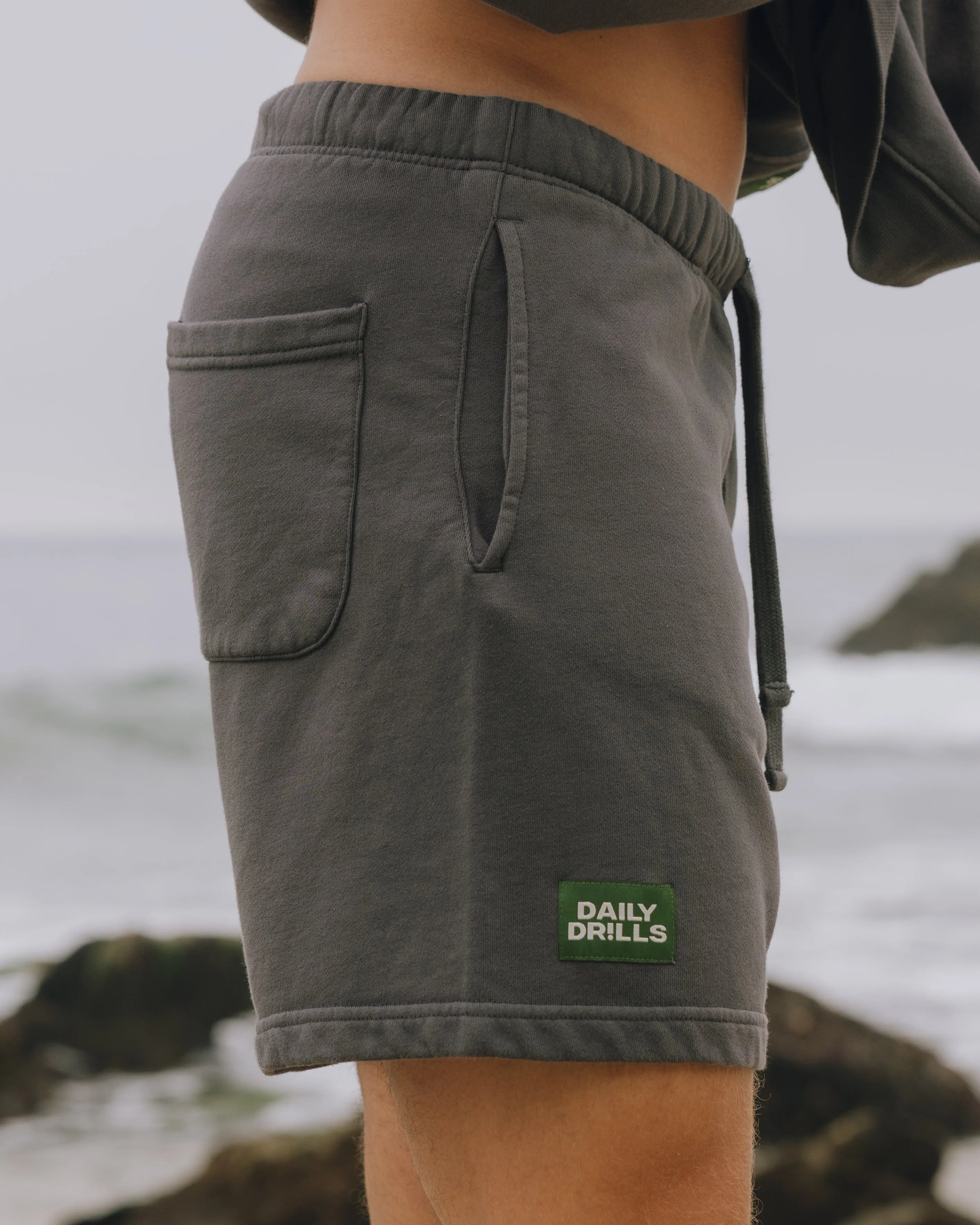 Mens Sweat Shorts - Vintage Black sold by Daily Drills product image thumbnail 3