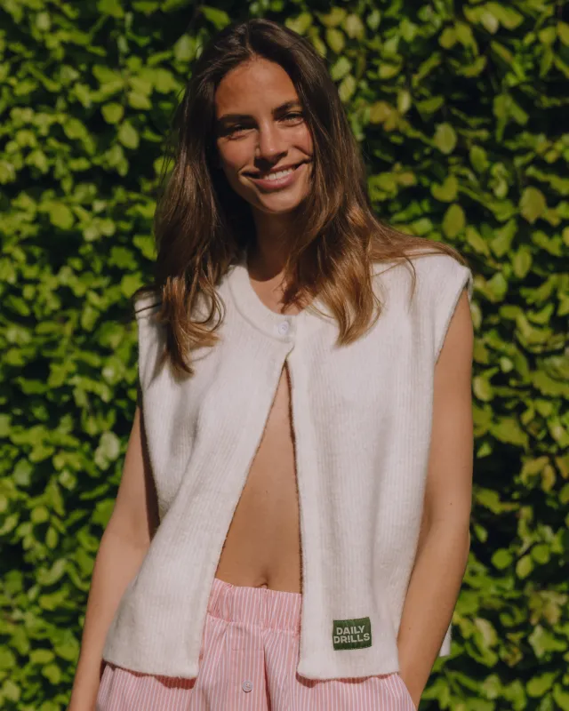 Reversible Single Button Vest - Cream sold by Daily Drills