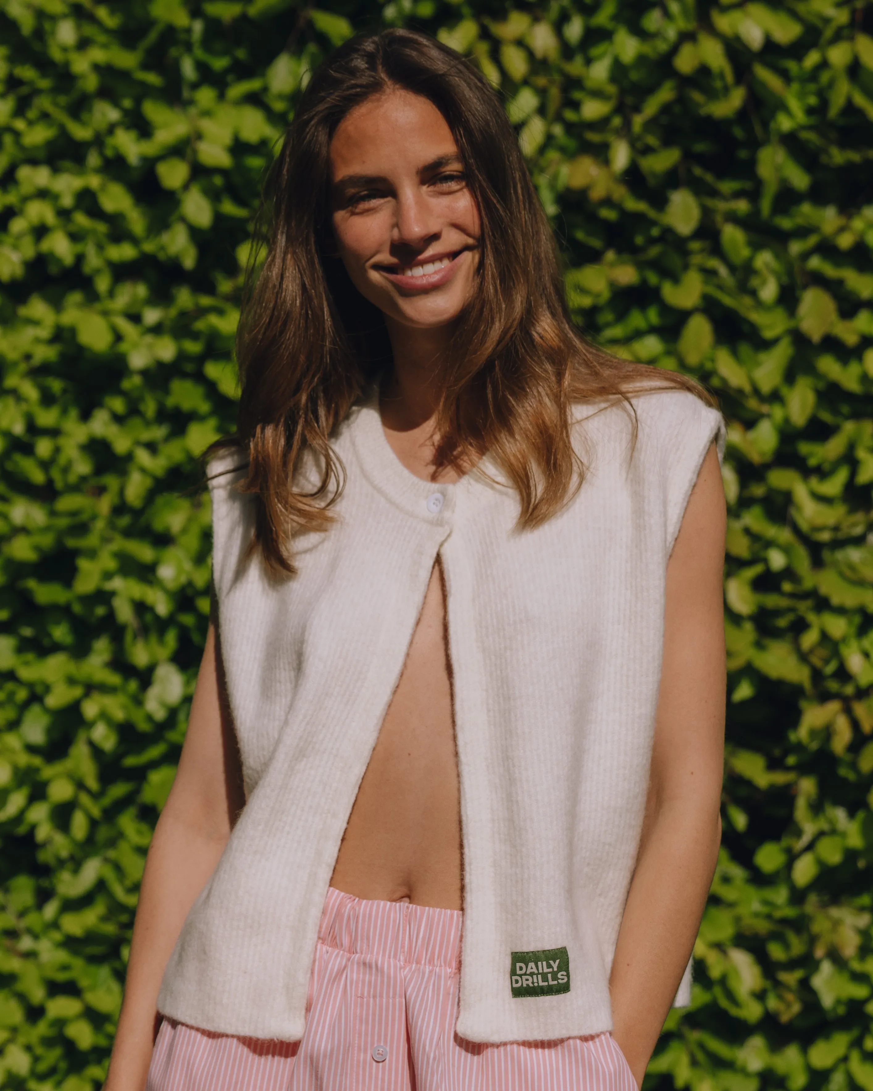 Reversible Single Button Vest - Cream sold by Daily Drills