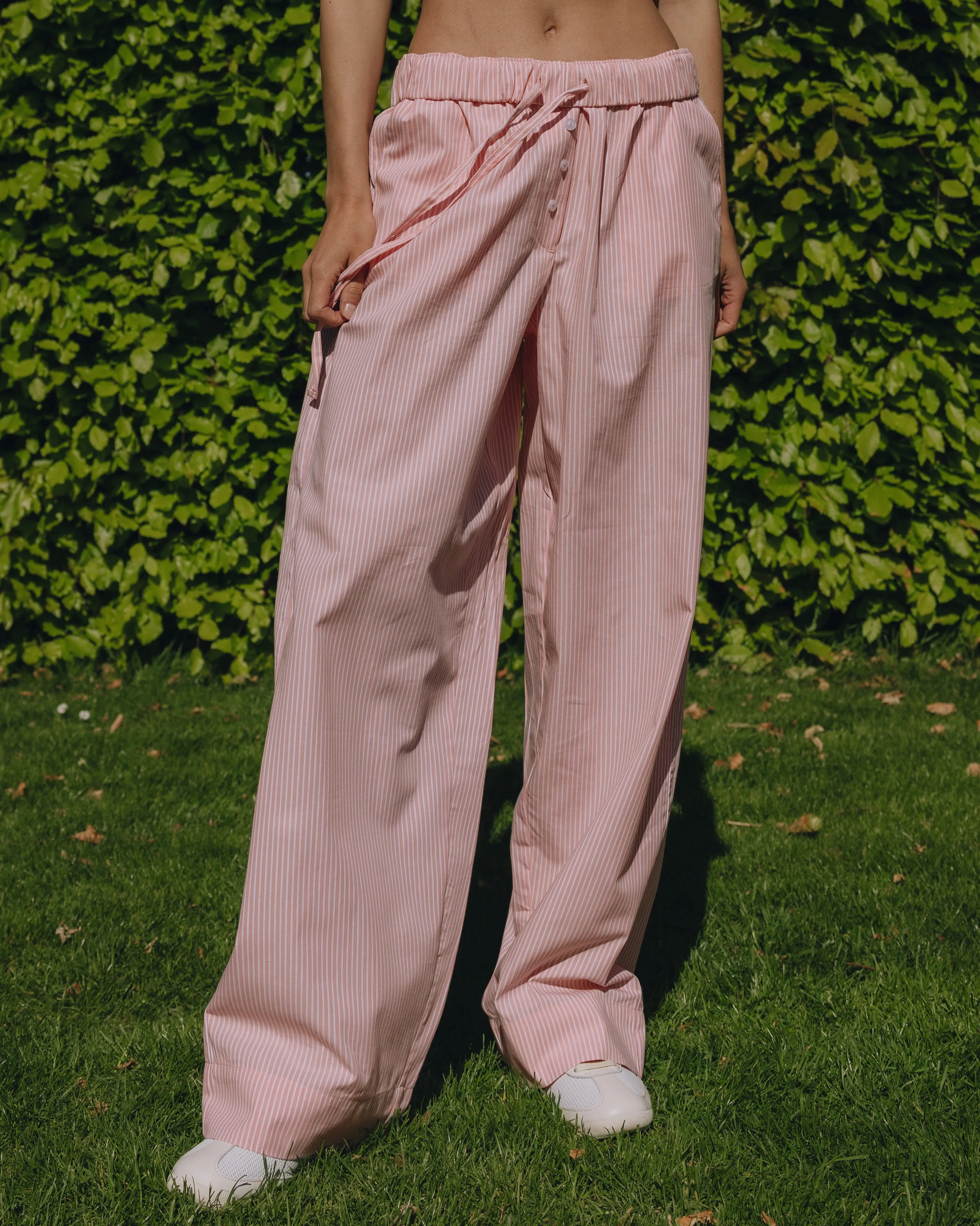 Poplin Resort Pants - Dusty Rose + White Stripe sold by Daily Drills product image thumbnail 3