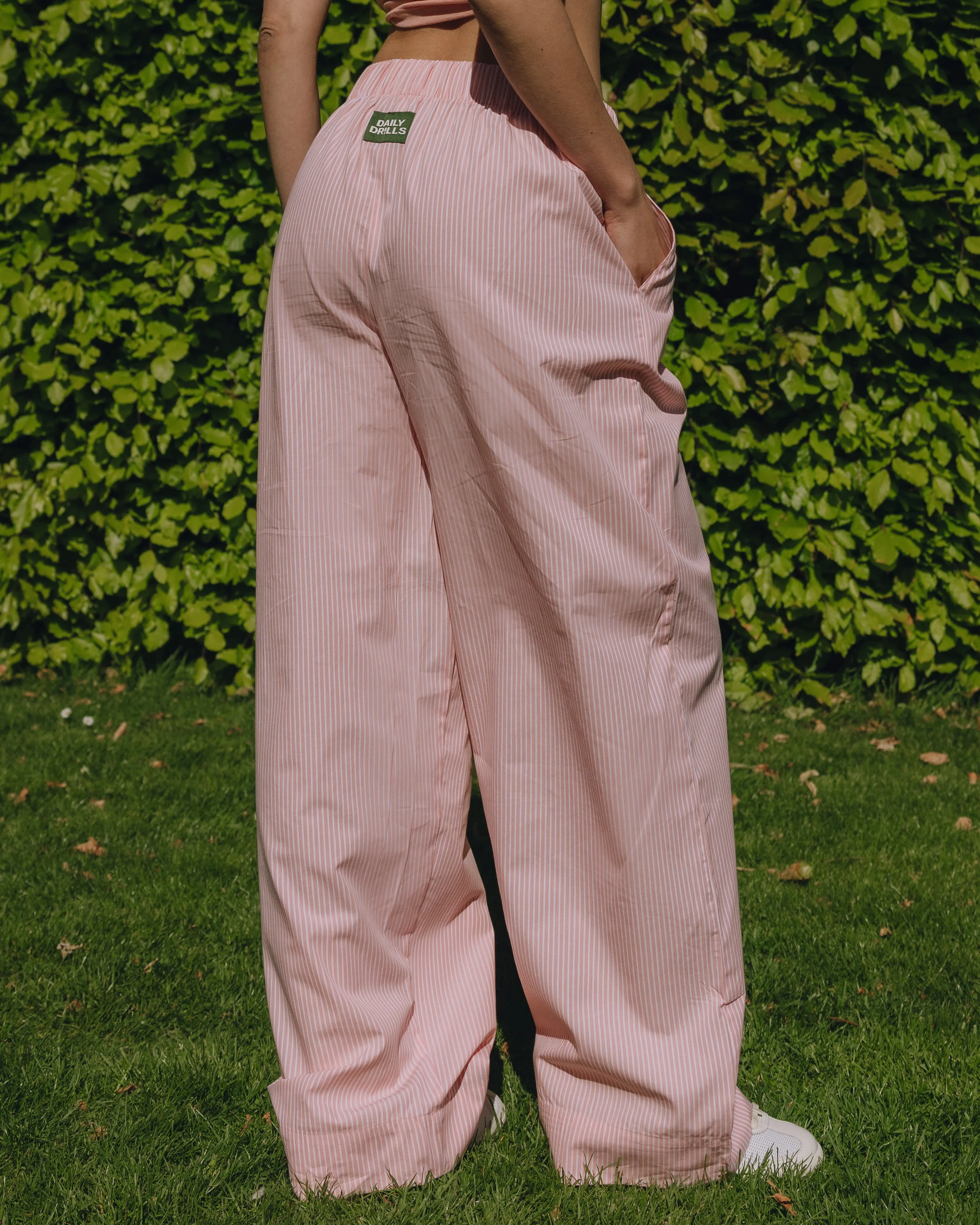 Poplin Resort Pants - Dusty Rose + White Stripe sold by Daily Drills product image thumbnail 2