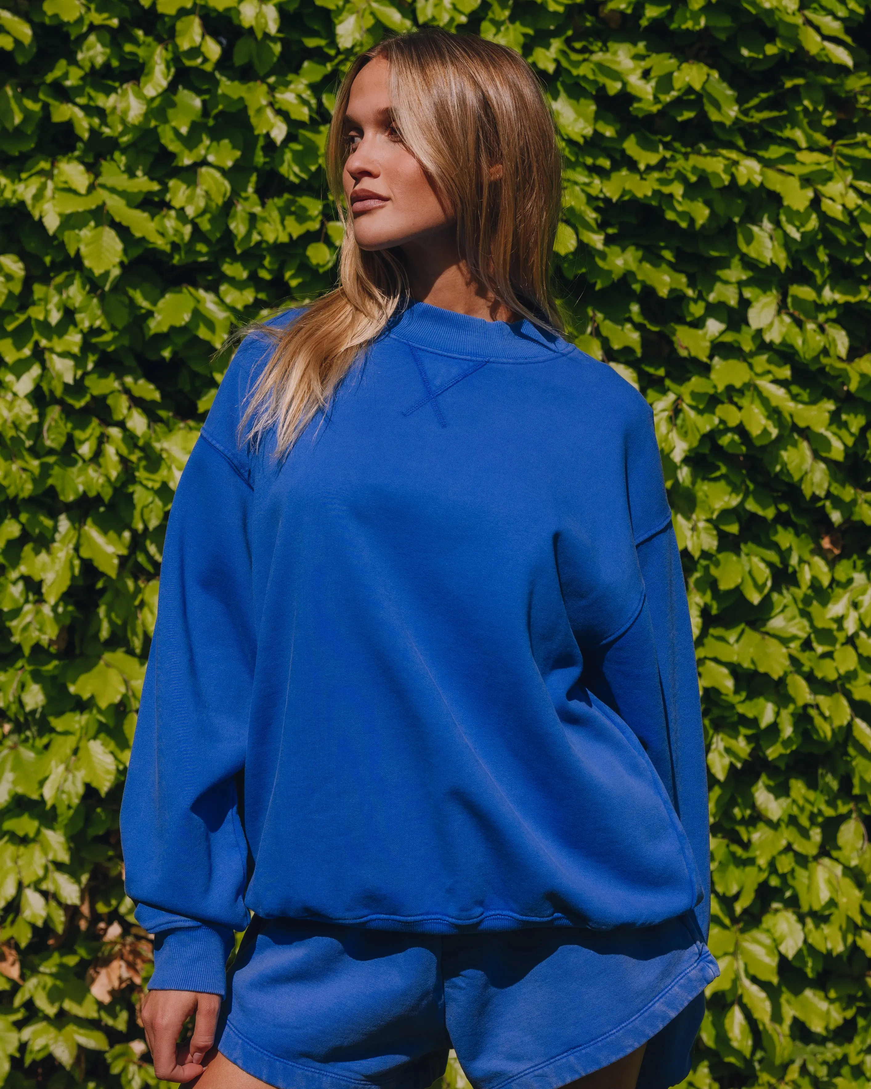 Unisex Vintage Crew - Sunbleached Cobalt sold by Daily Drills