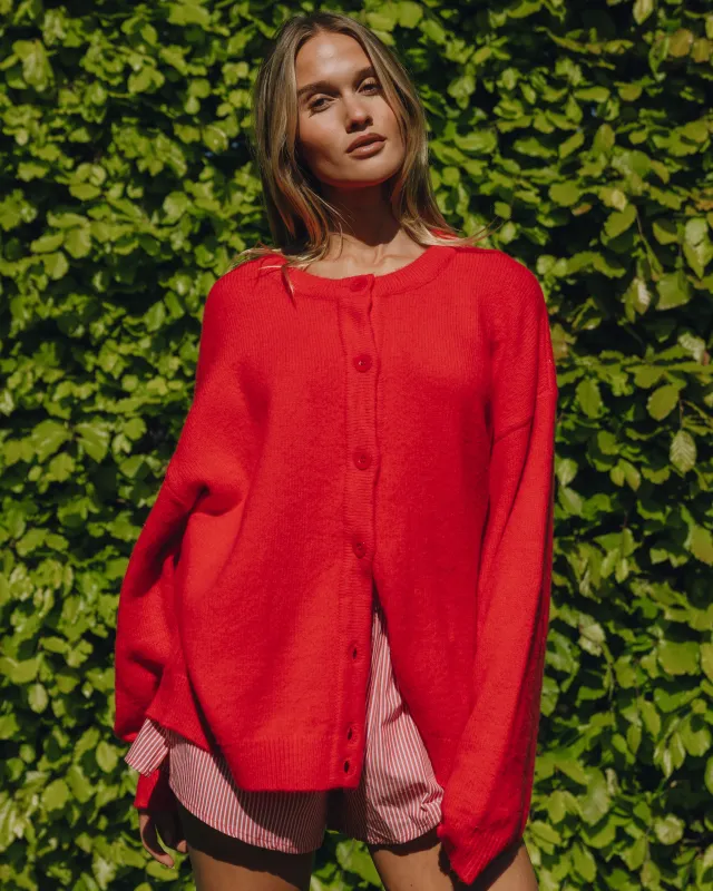 Oversized Button Up Sweater - Heart made by Daily Drills