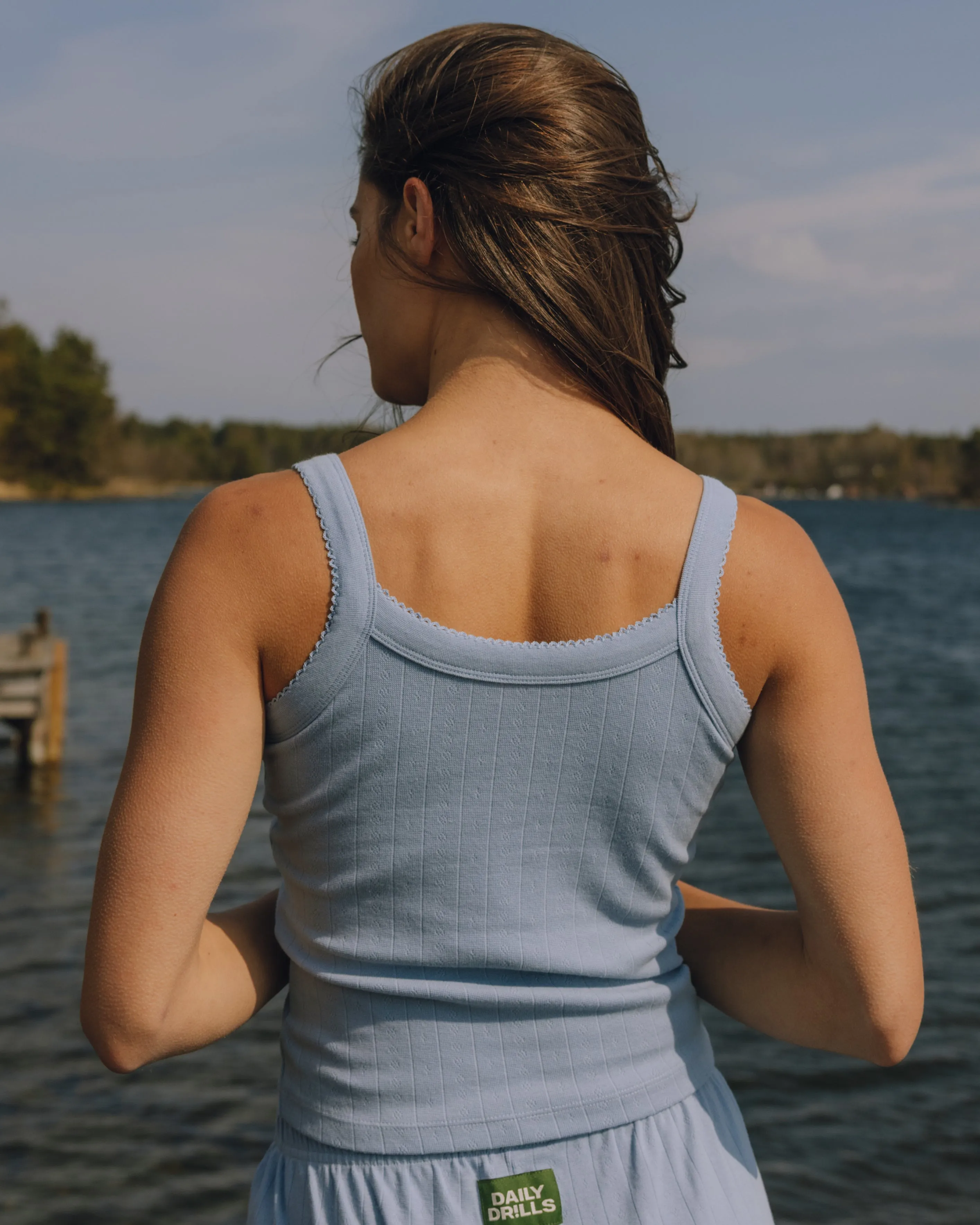 Pointelle Everyday Tank - Mist sold by Daily Drills product image thumbnail 2