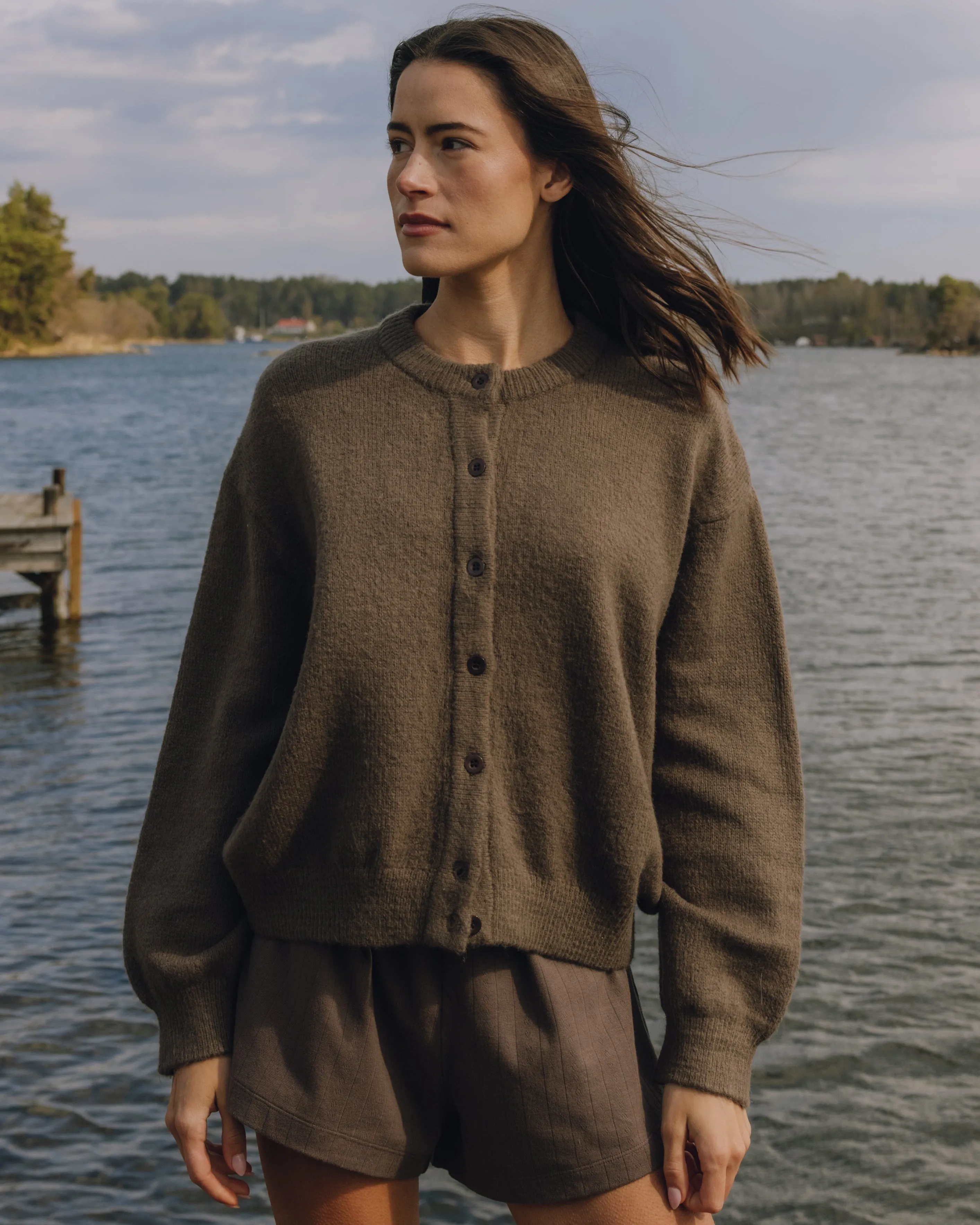 Button Up Sweater - Mocha sold by Daily Drills