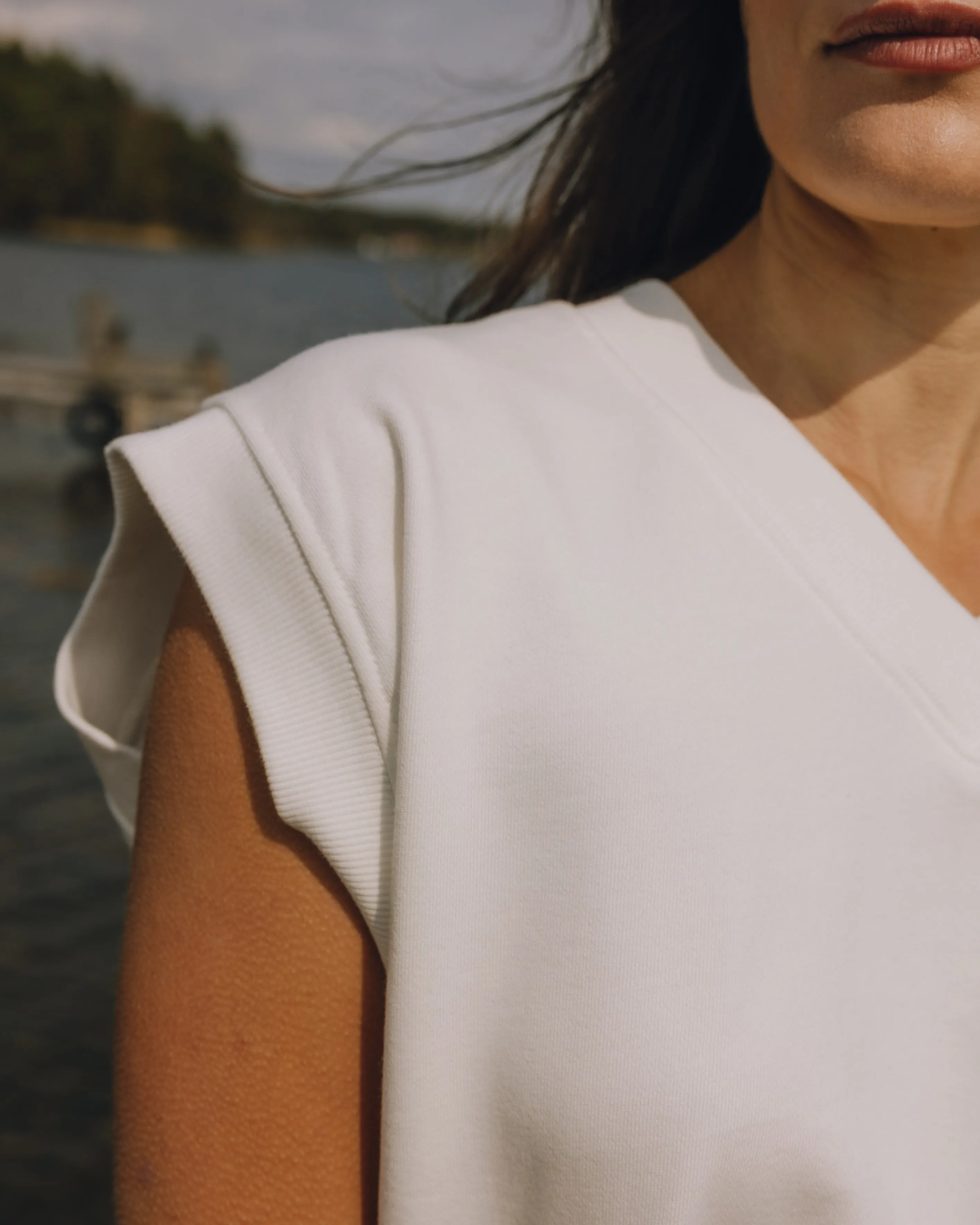 Short Sleeve V-Neck Crew - White sold by Daily Drills product image thumbnail 3