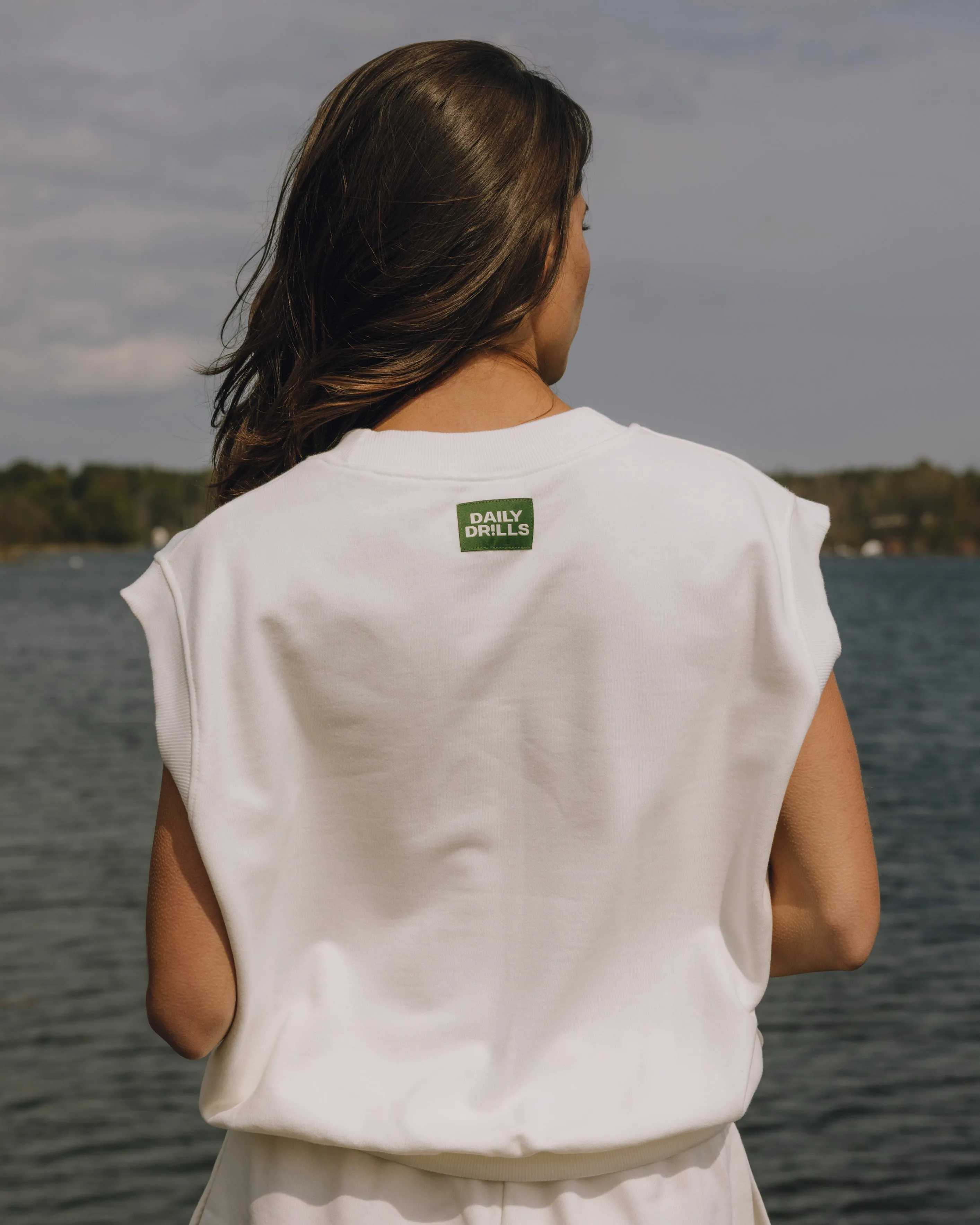 Short Sleeve V-Neck Crew - White sold by Daily Drills product image thumbnail 2