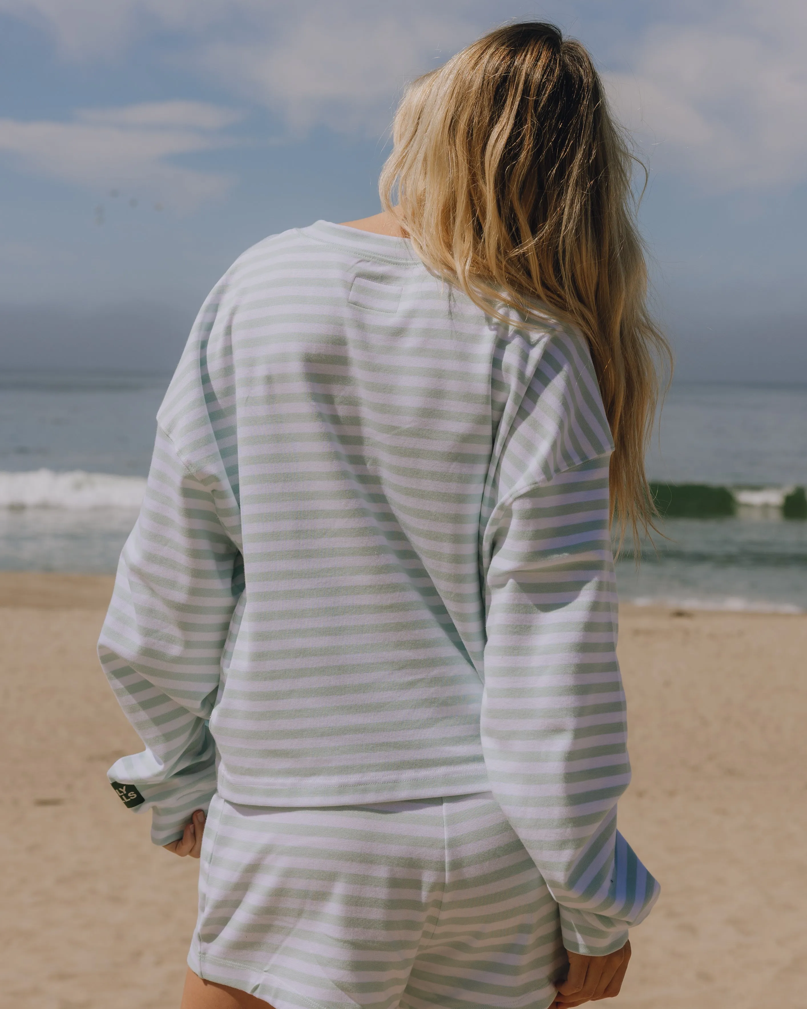Striped Cotton Long Sleeve - Lake Day + White Stripe sold by Daily Drills product image thumbnail 2