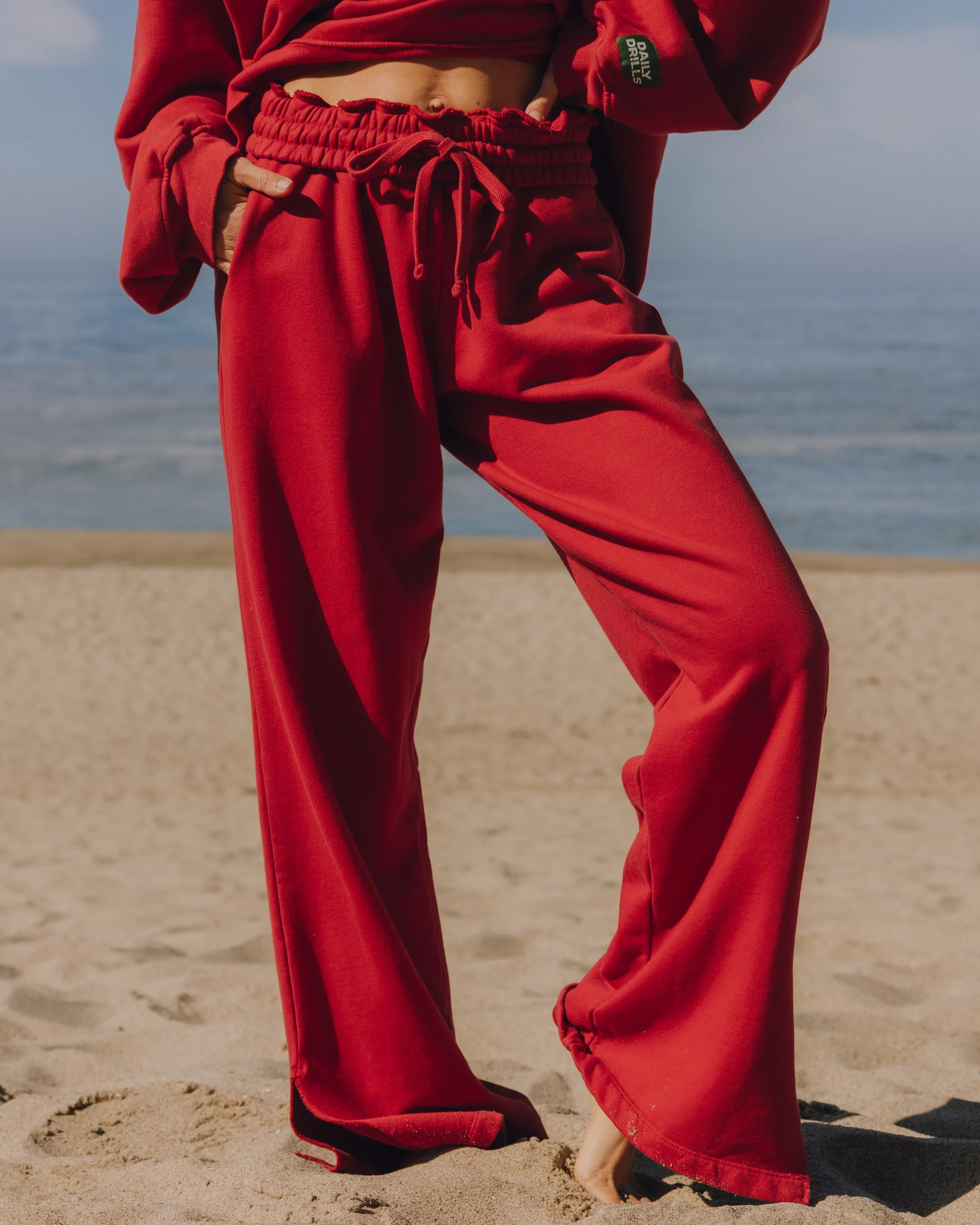 Wide Leg Sweatpants - Vintage Red sold by Daily Drills product image thumbnail 4