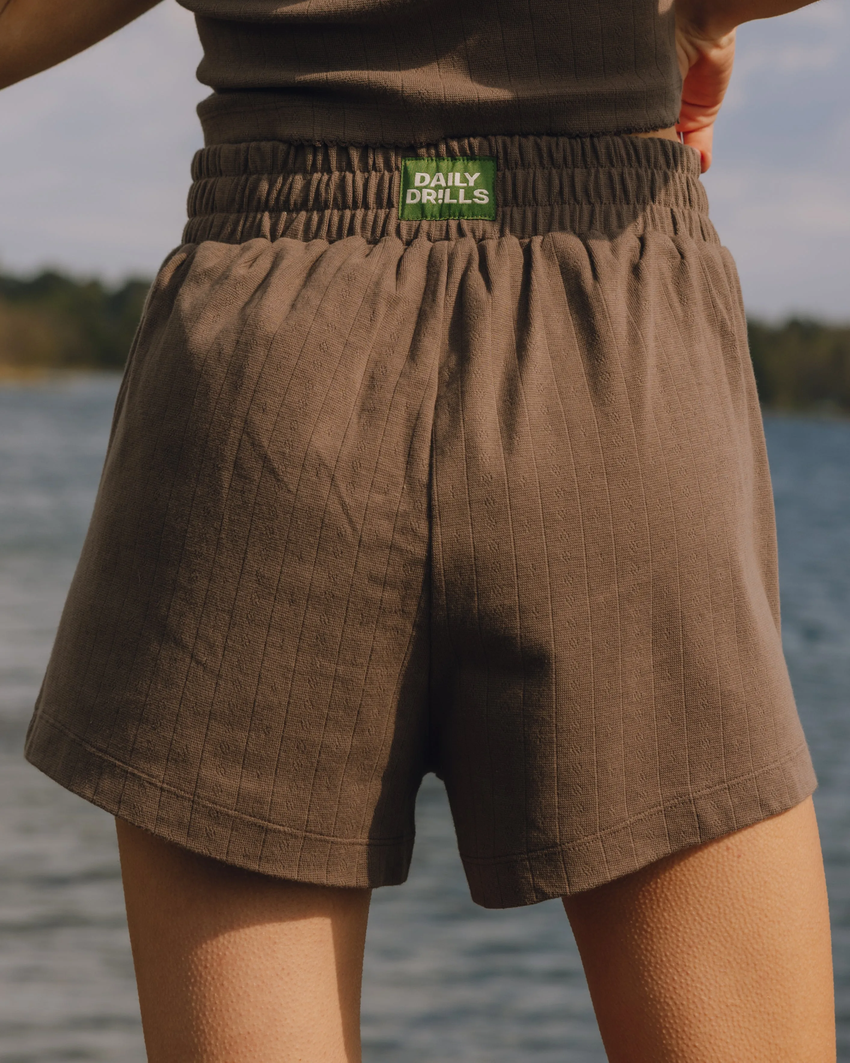Pointelle Shorts - Mocha sold by Daily Drills product image thumbnail 2