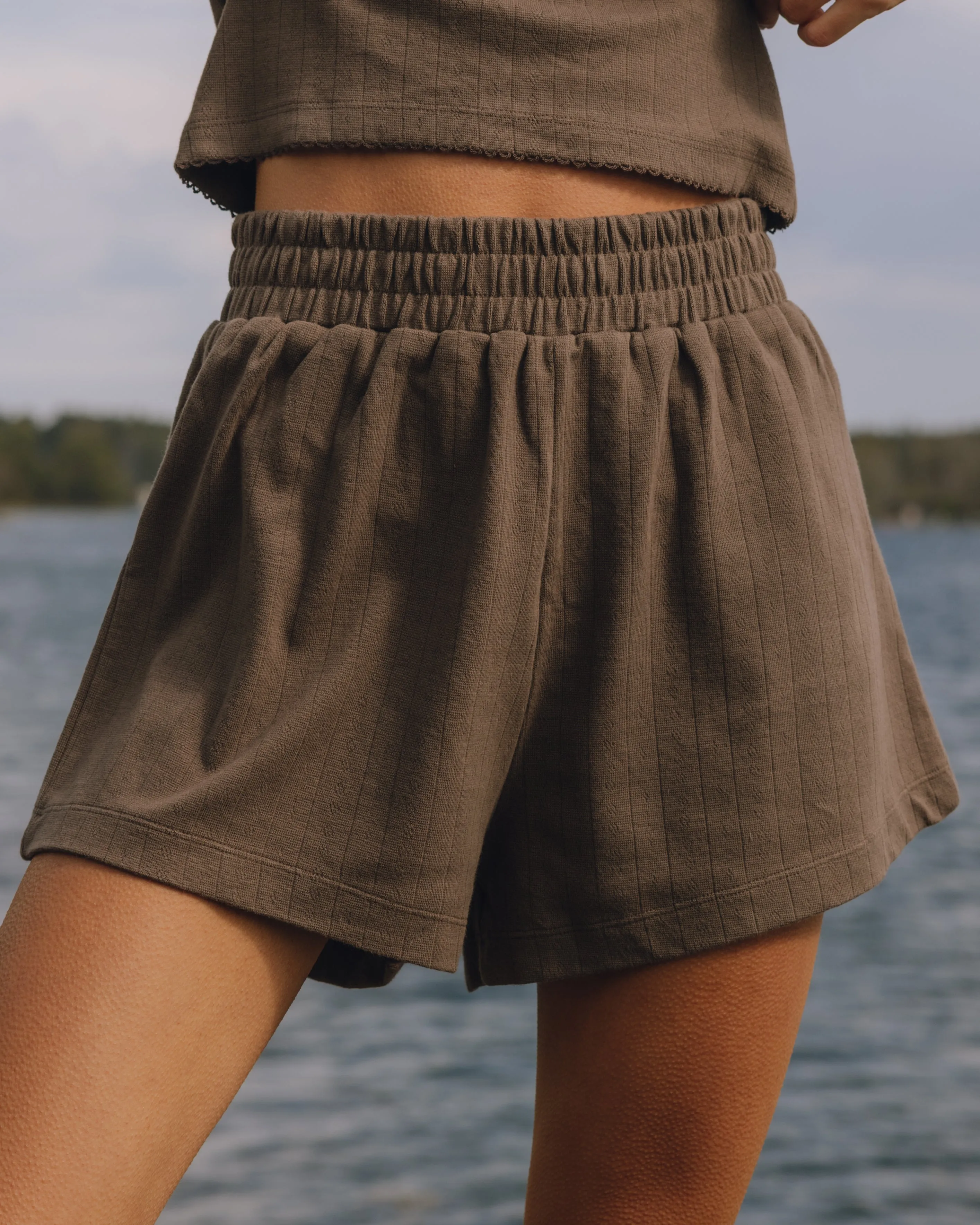 Pointelle Shorts - Mocha sold by Daily Drills product image thumbnail 3
