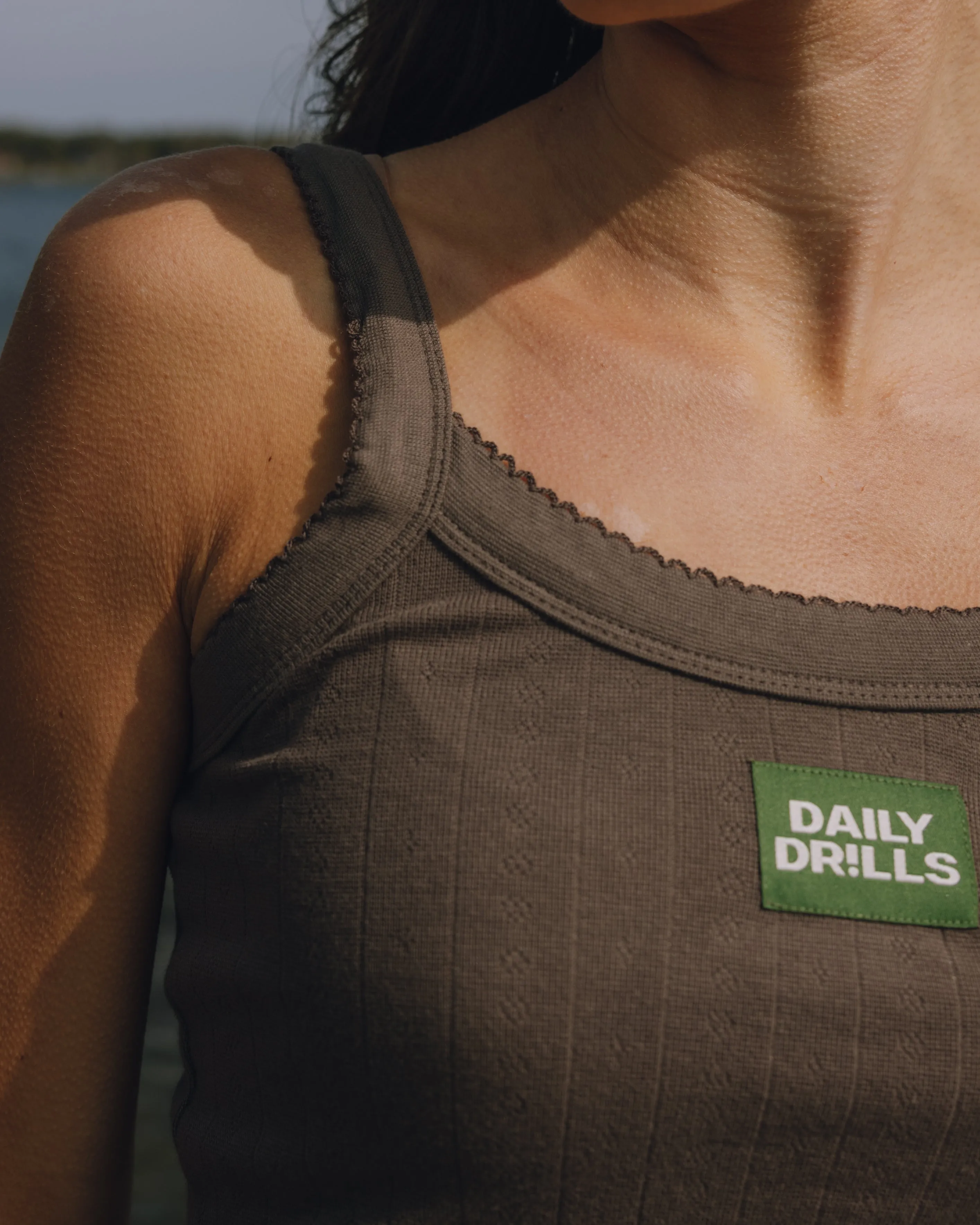 Pointelle Everyday Tank - Mocha sold by Daily Drills product image thumbnail 3