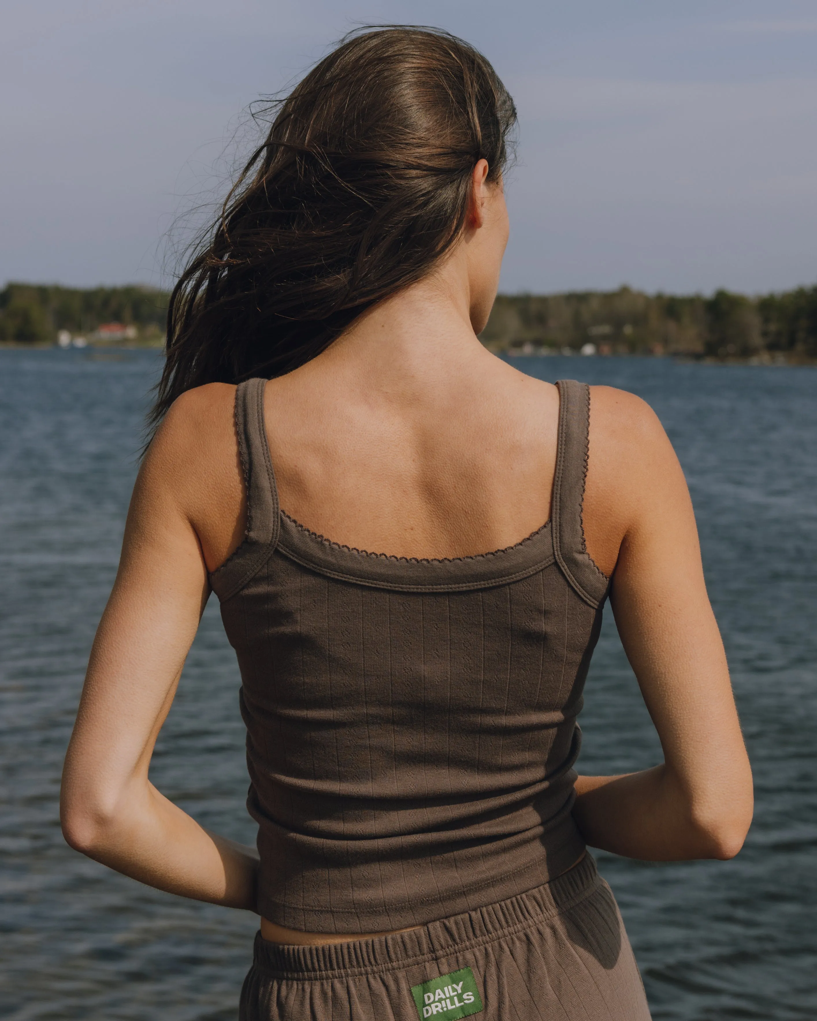 Pointelle Everyday Tank - Mocha sold by Daily Drills product image thumbnail 2