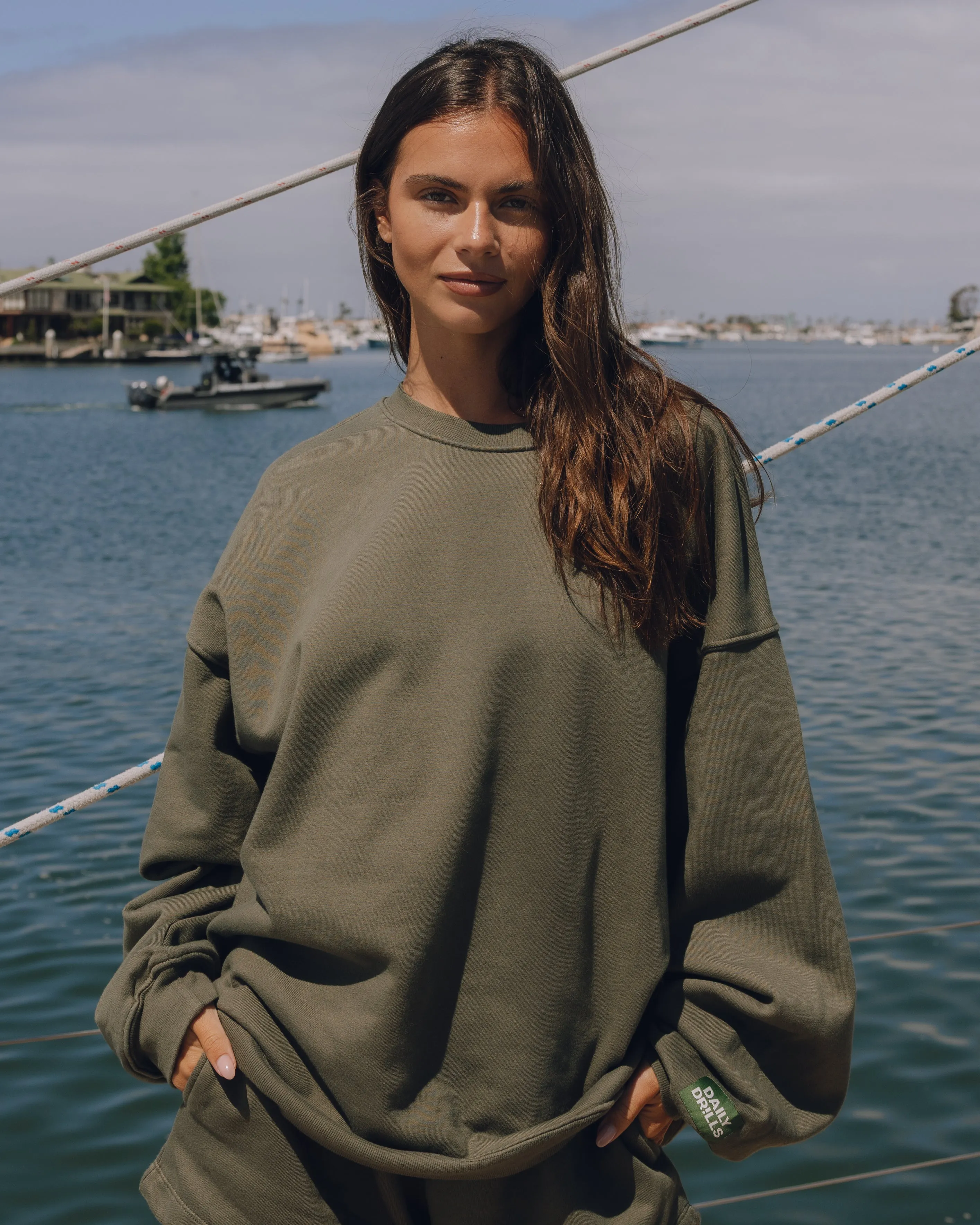 Unisex Oversized Crew - Lodge sold by Daily Drills
