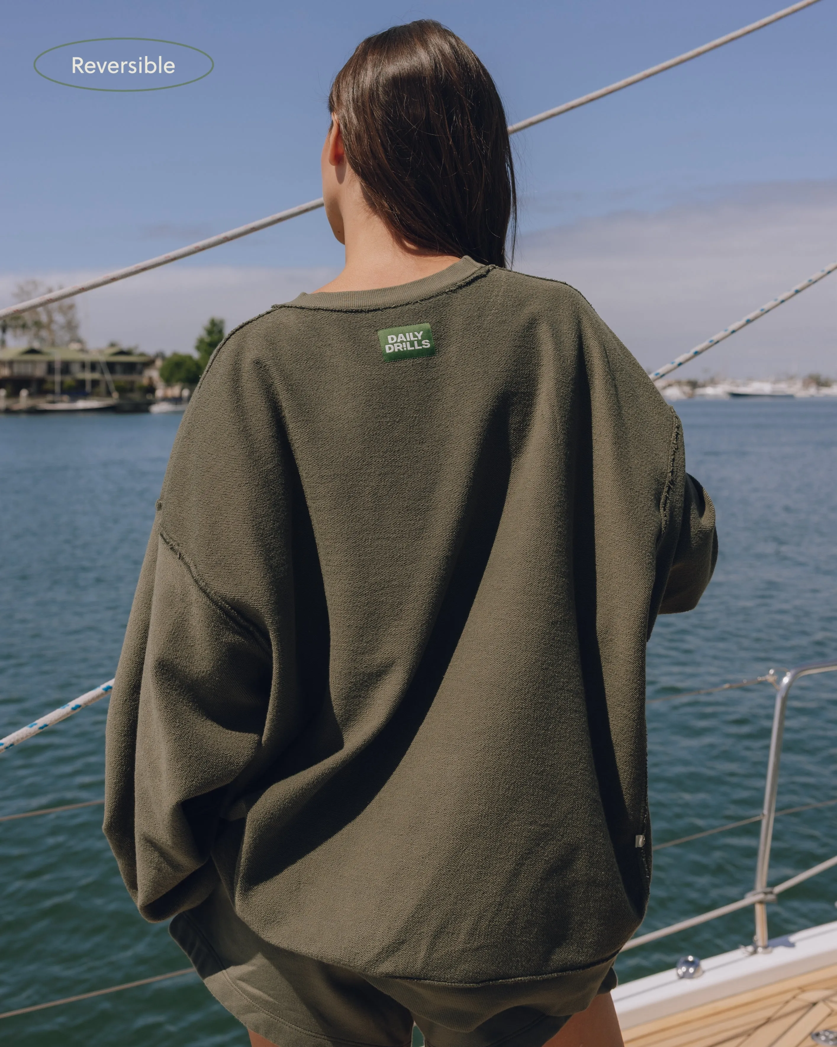 Unisex Oversized Crew - Lodge sold by Daily Drills product image thumbnail 3