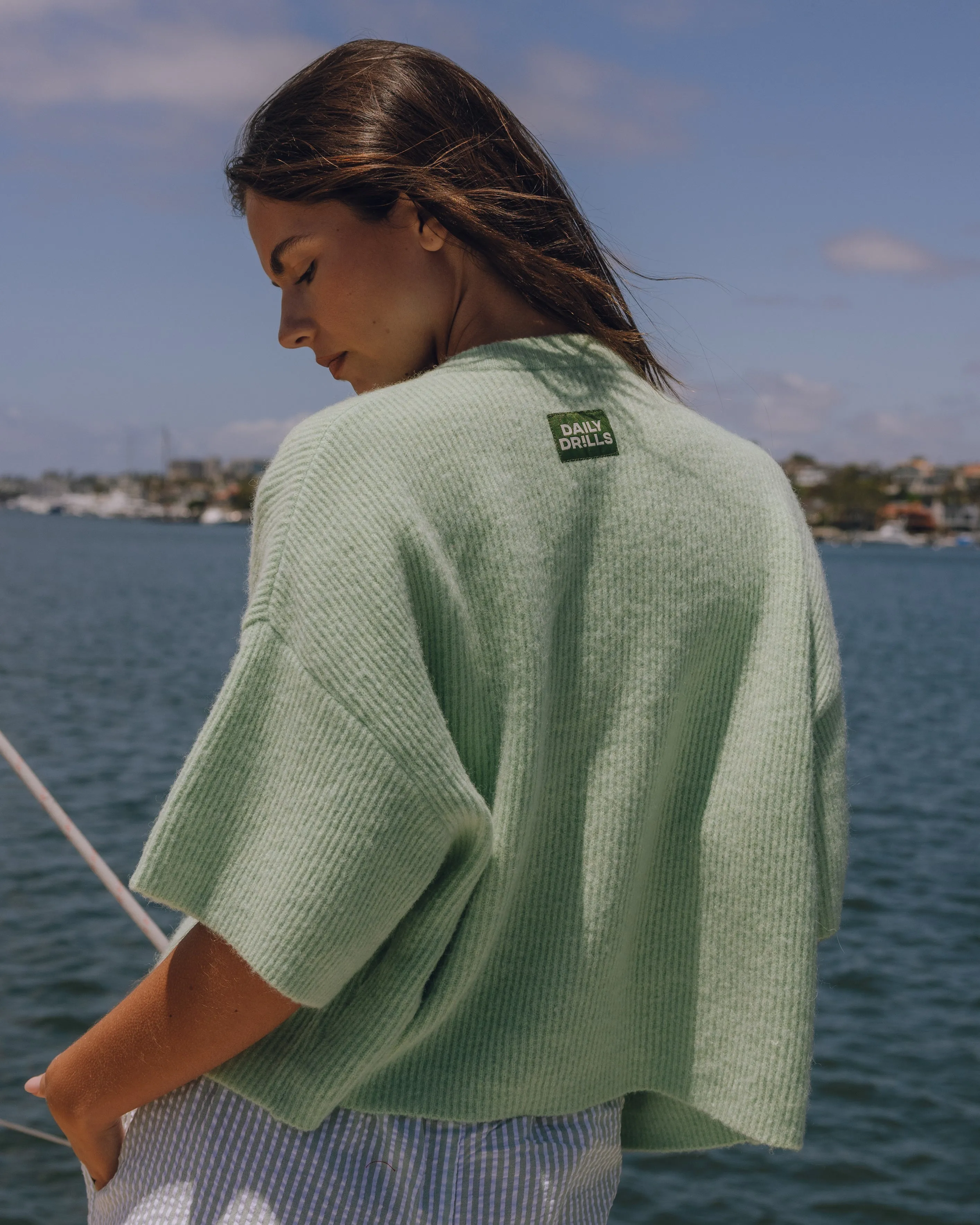 Single Button Sweater - Mint sold by Daily Drills product image thumbnail 2