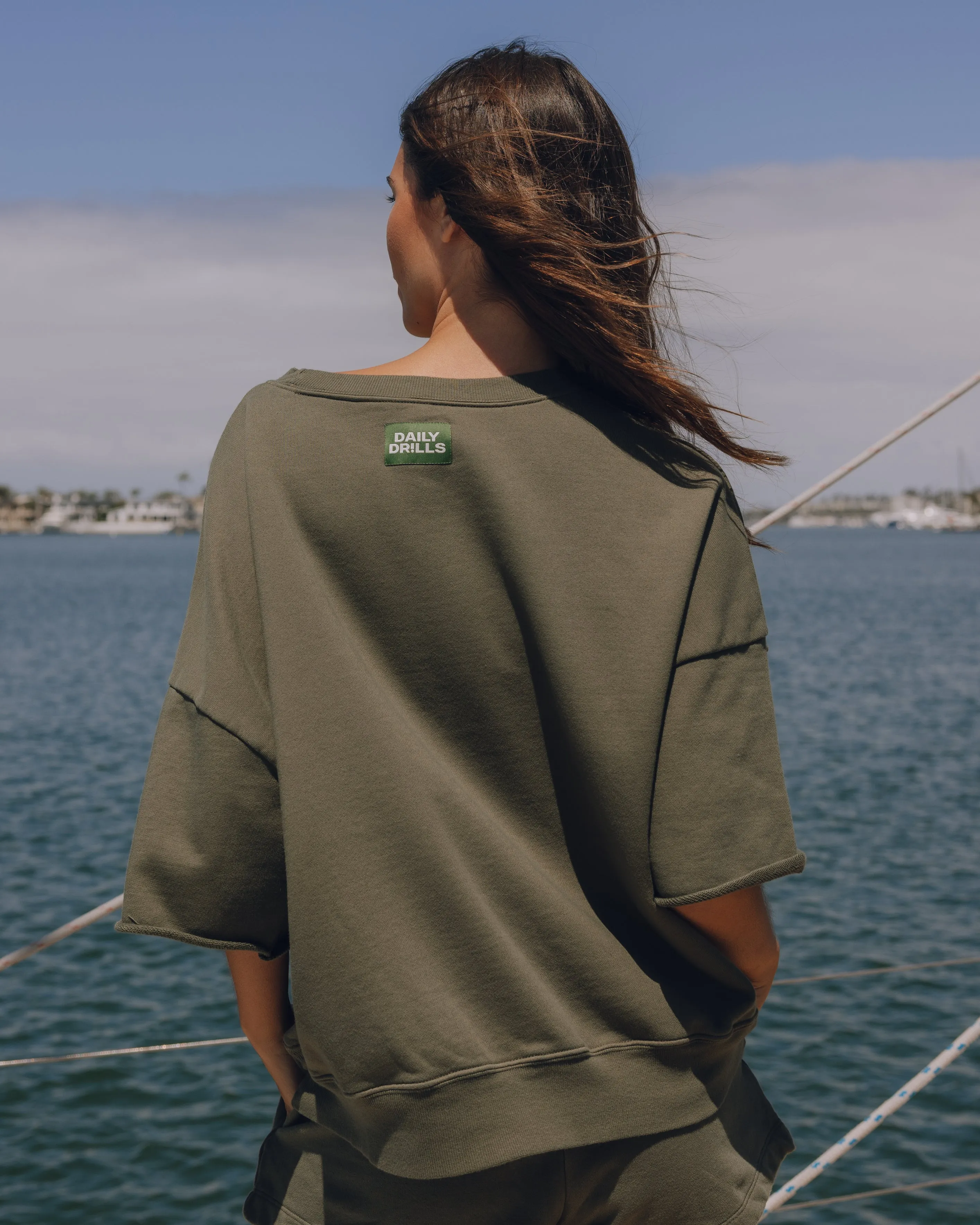 Cropped Sleeve Crew - Lodge sold by Daily Drills product image thumbnail 2