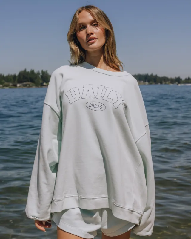 Oversized Daily Crew - Lake Day + Navy Stitch sold by Daily Drills
