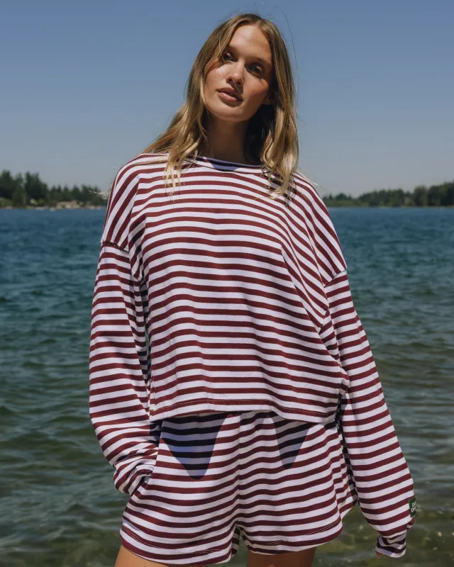 Striped Cotton Long Sleeve - Bodega + White Stripe made by Daily Drills