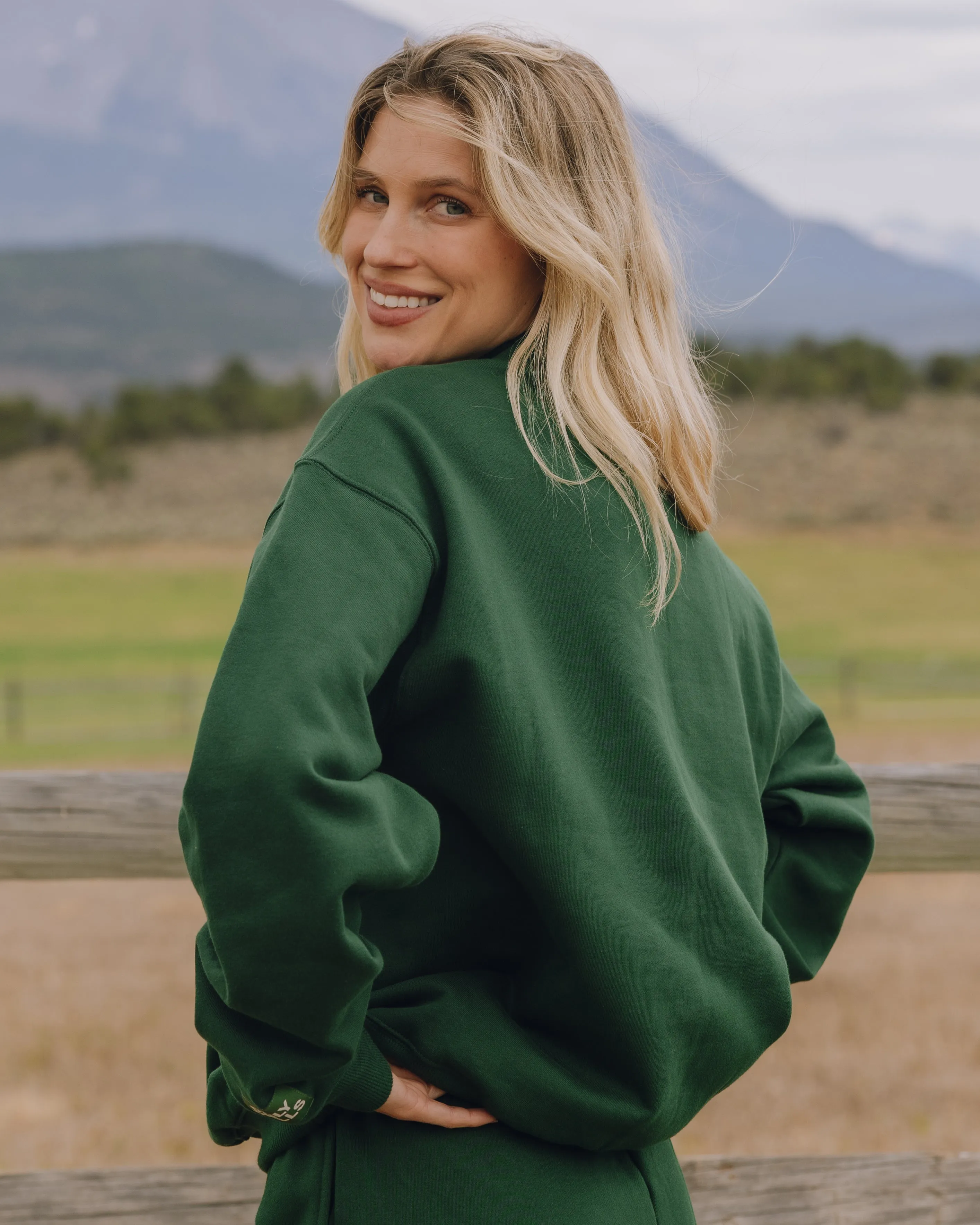 Fleece Vintage Crew - Forest Green sold by Daily Drills product image thumbnail 2