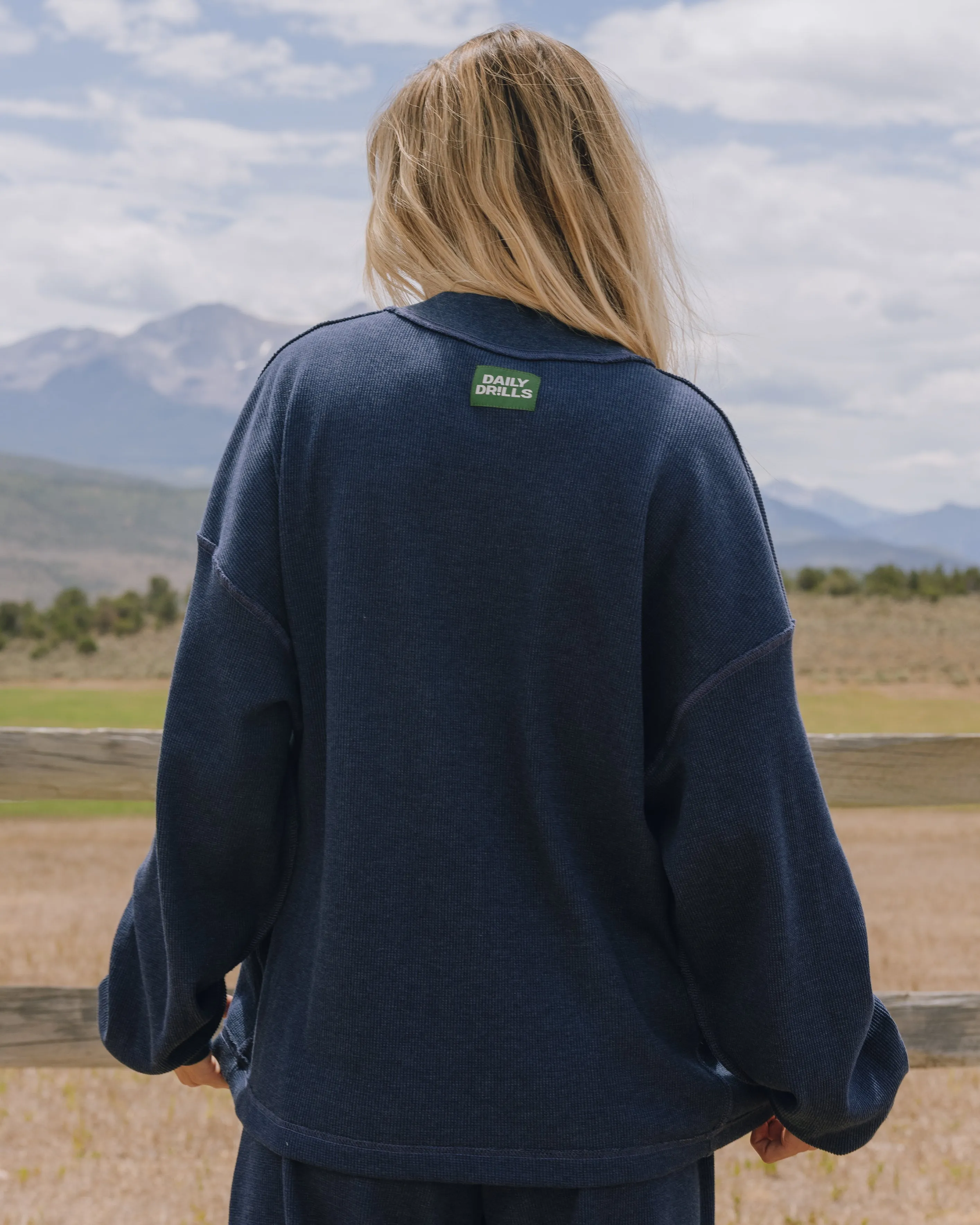 Oversized Vintage Thermal - Denim sold by Daily Drills product image thumbnail 4