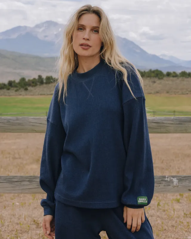 Oversized Vintage Thermal - Denim sold by Daily Drills