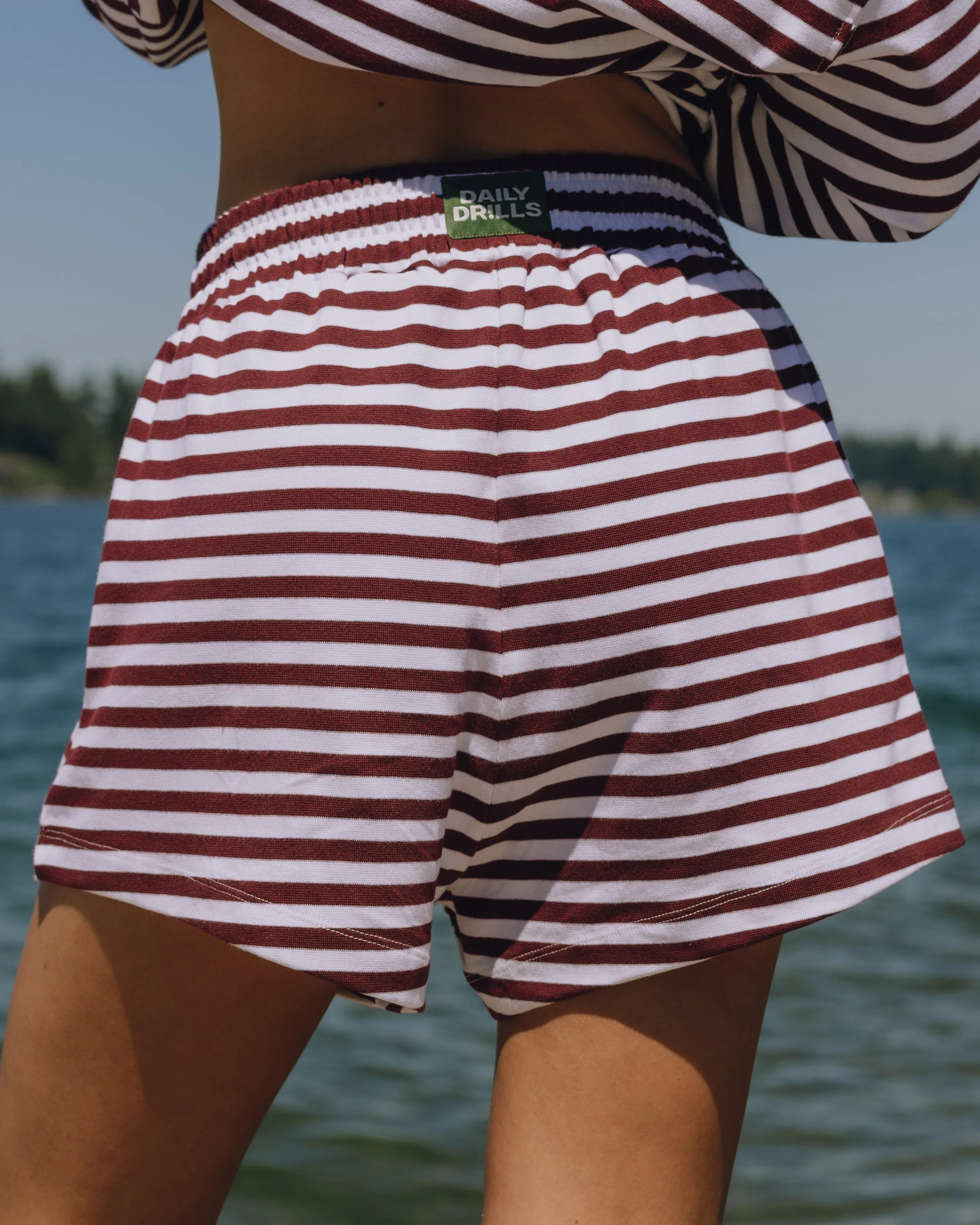 Striped Cotton Shorts - Bodega + White Stripe sold by Daily Drills product image thumbnail 2
