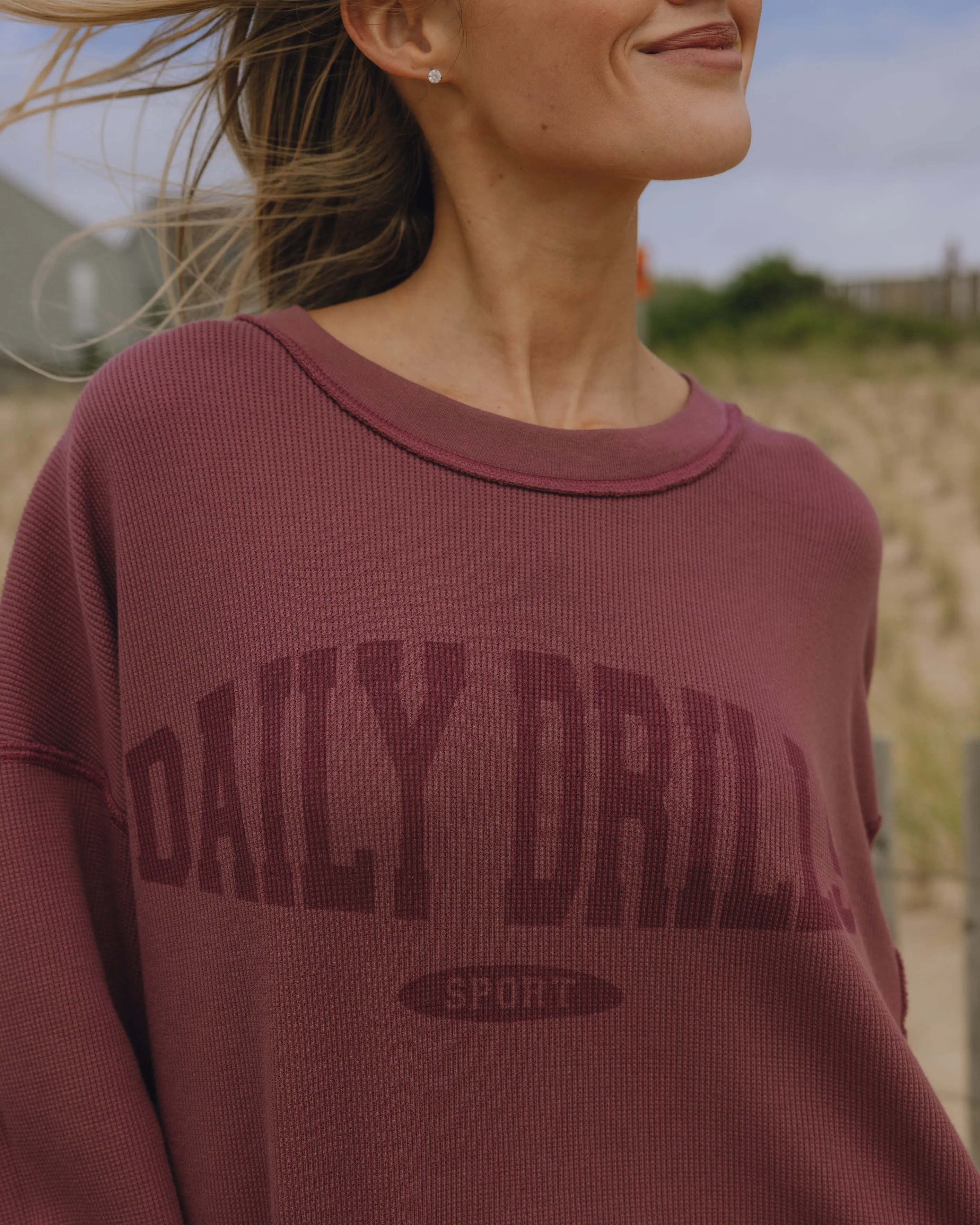 Oversized Sport Thermal - Wine with Monochrome Patch sold by Daily Drills product image thumbnail 4