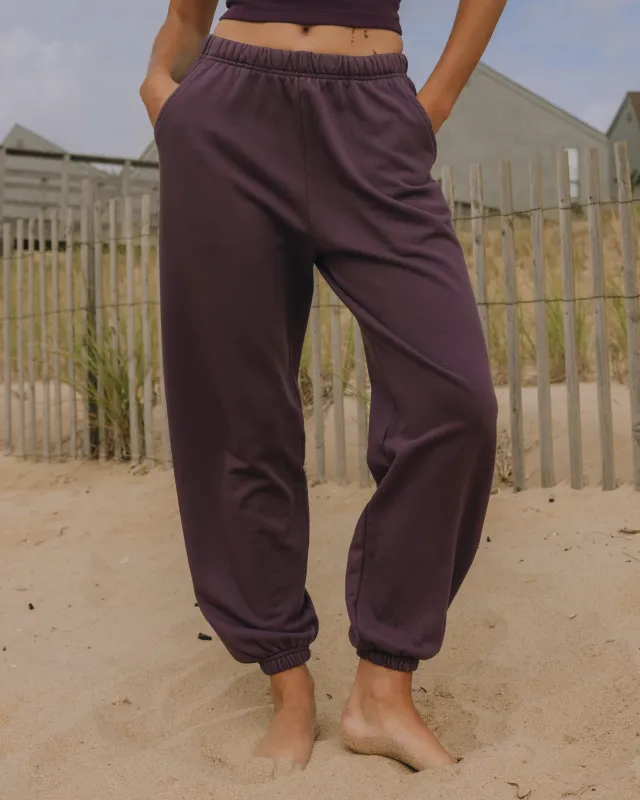 Unisex Joggers - Plum with Monochrome Patch sold by Daily Drills