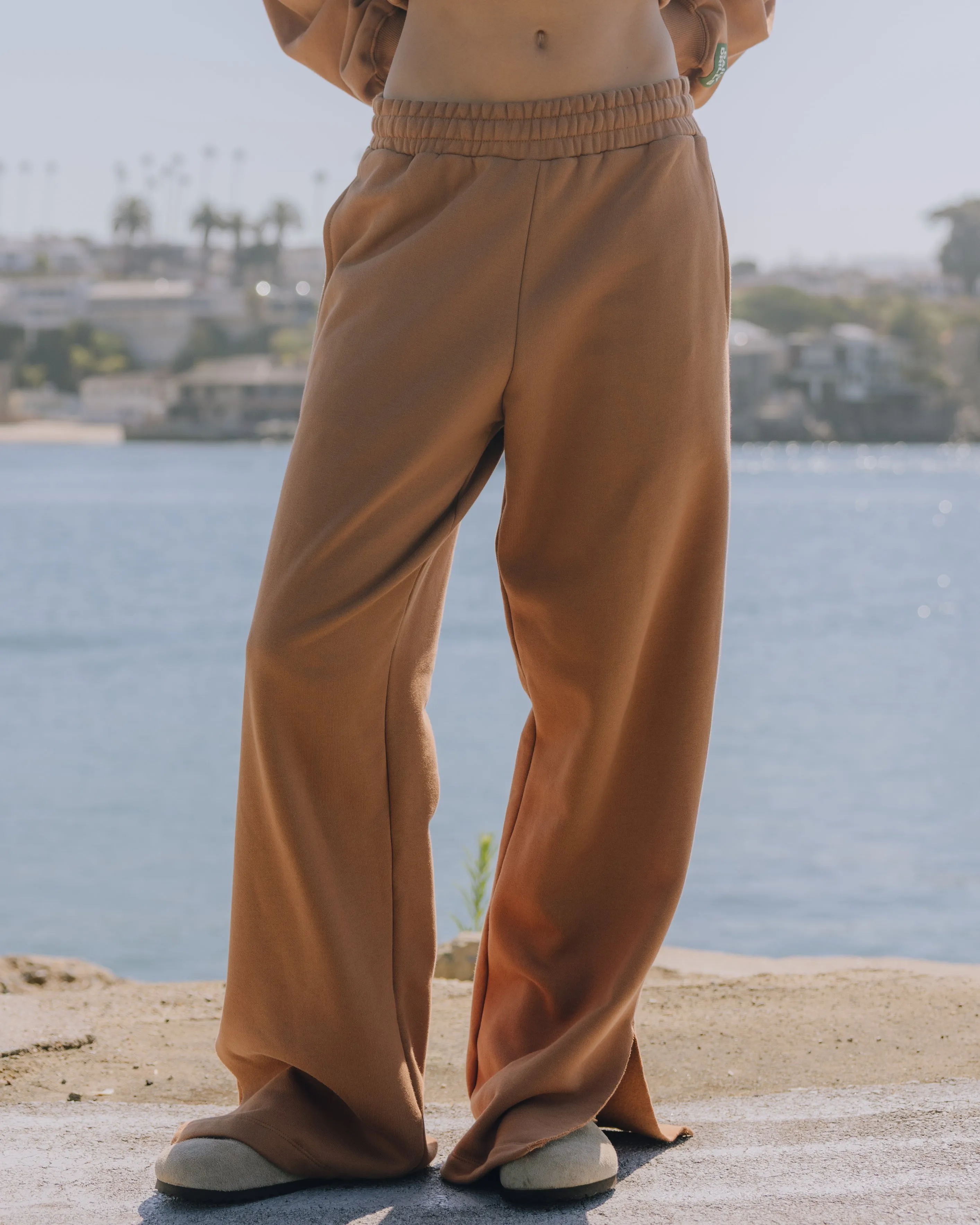 Fleece Wide Leg Sweatpants - Mousse sold by Daily Drills