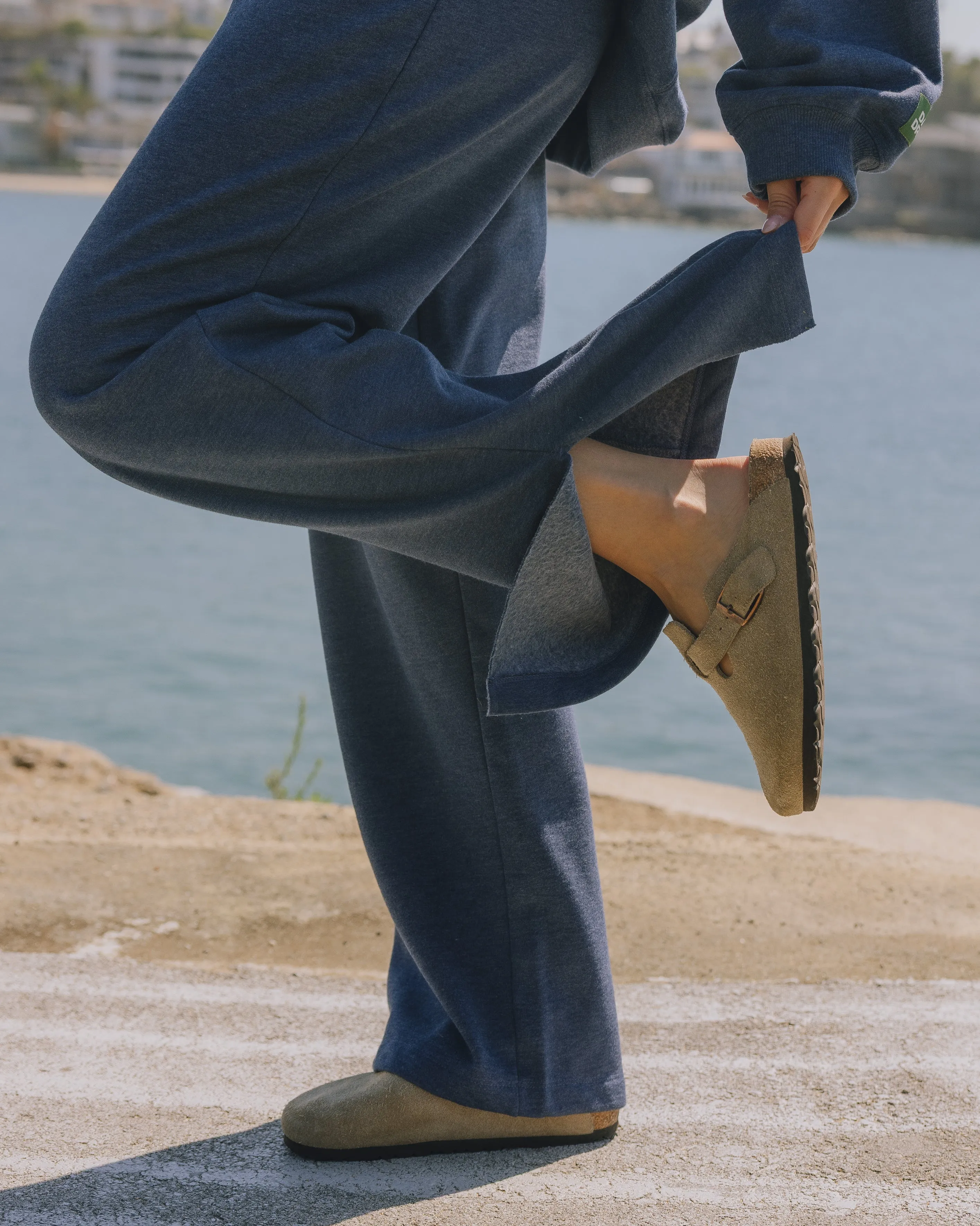 Fleece Wide Leg Sweatpants - Denim sold by Daily Drills product image thumbnail 4