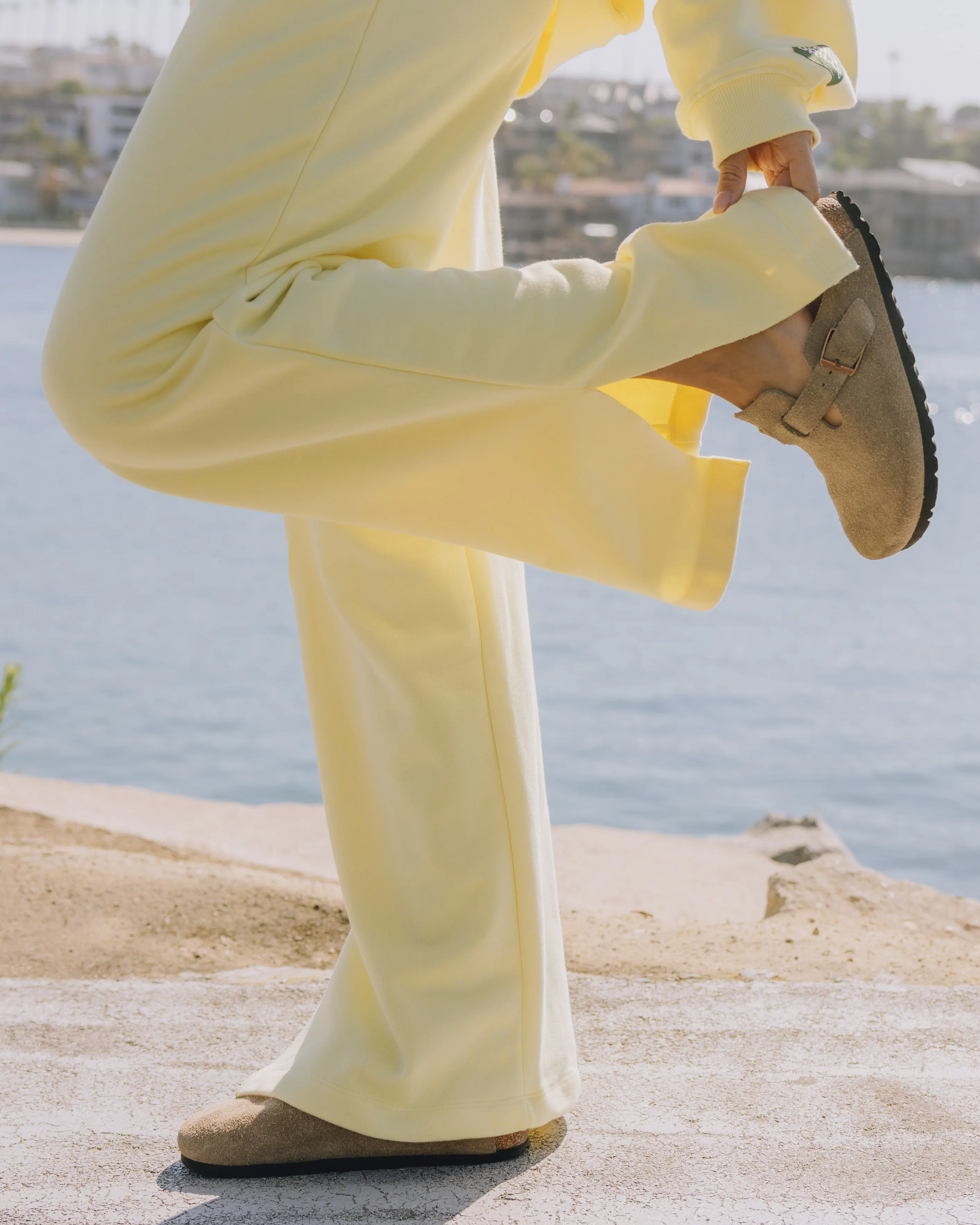 Fleece Wide Leg Sweatpants - Lemonade sold by Daily Drills product image thumbnail 4