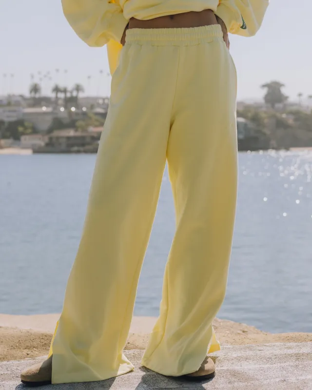 Fleece Wide Leg Sweatpants - Lemonade sold by Daily Drills