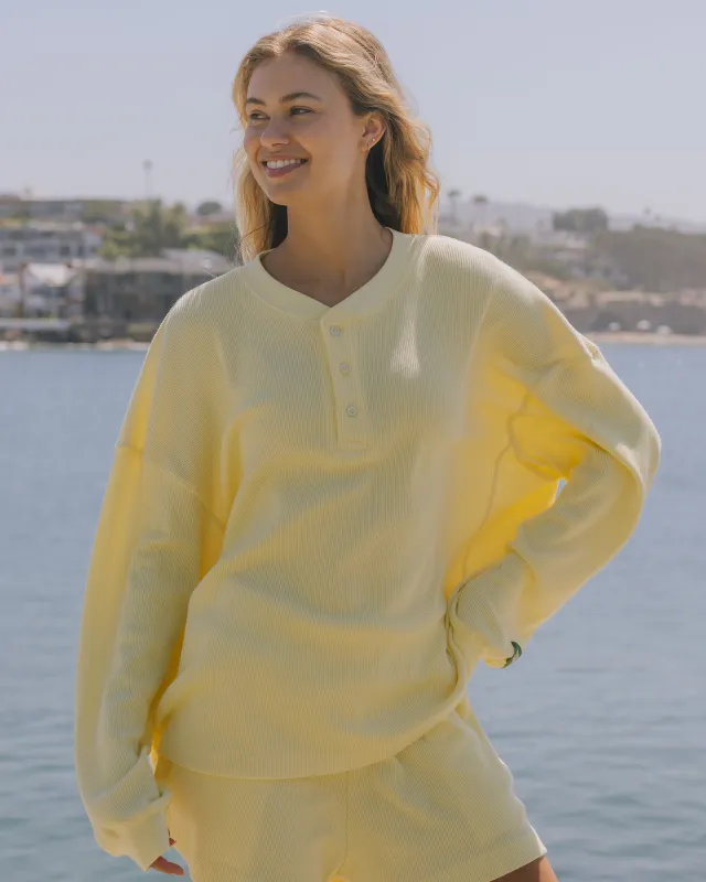 Oversized Thermal Henley - Lemonade sold by Daily Drills