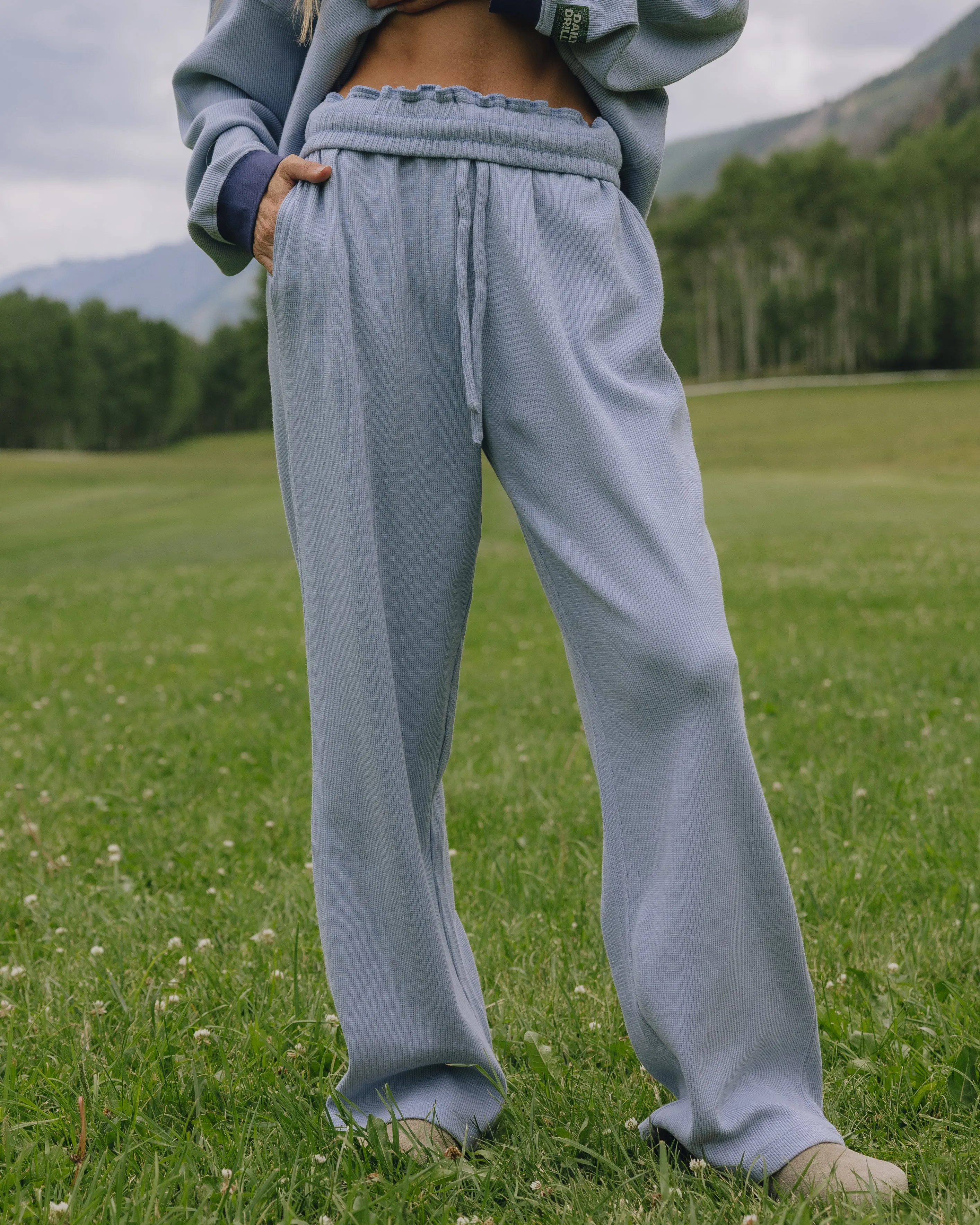 Thermal Resort Pants - Mist with Bandana Patch sold by Daily Drills product image thumbnail 3