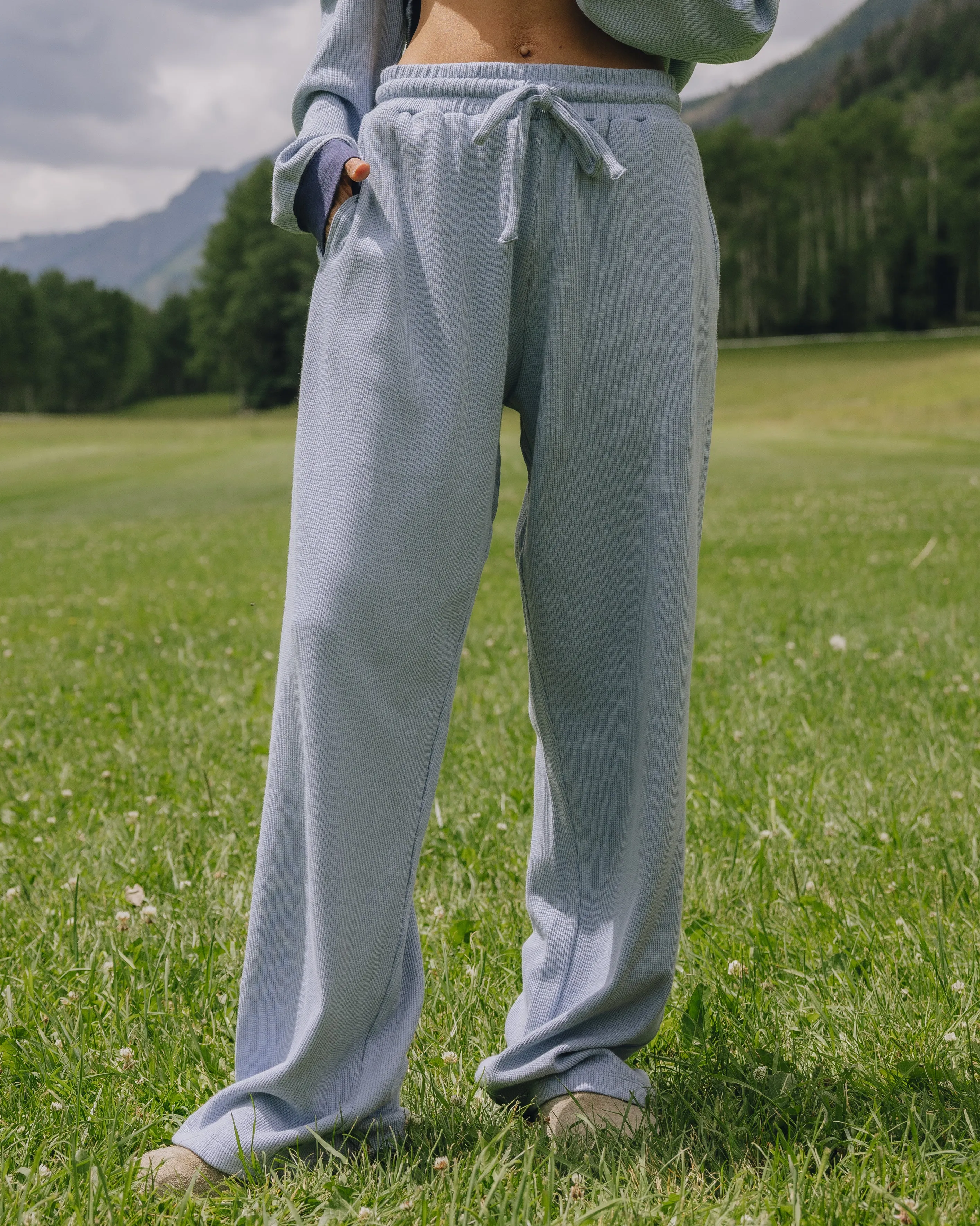 Thermal Resort Pants - Mist with Bandana Patch sold by Daily Drills
