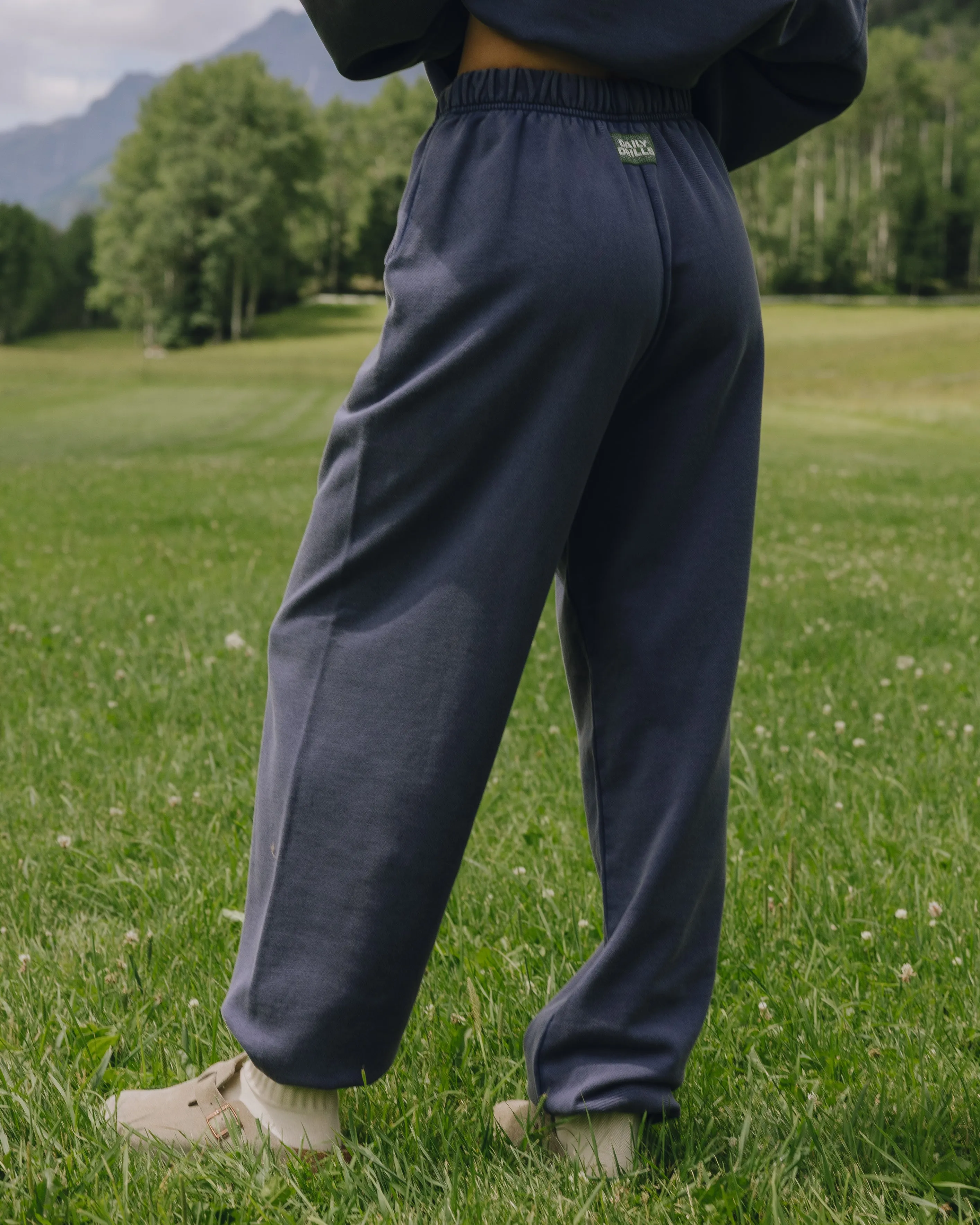 Unisex Joggers - Sunbleached Navy with Bandana Patch sold by Daily Drills product image thumbnail 2