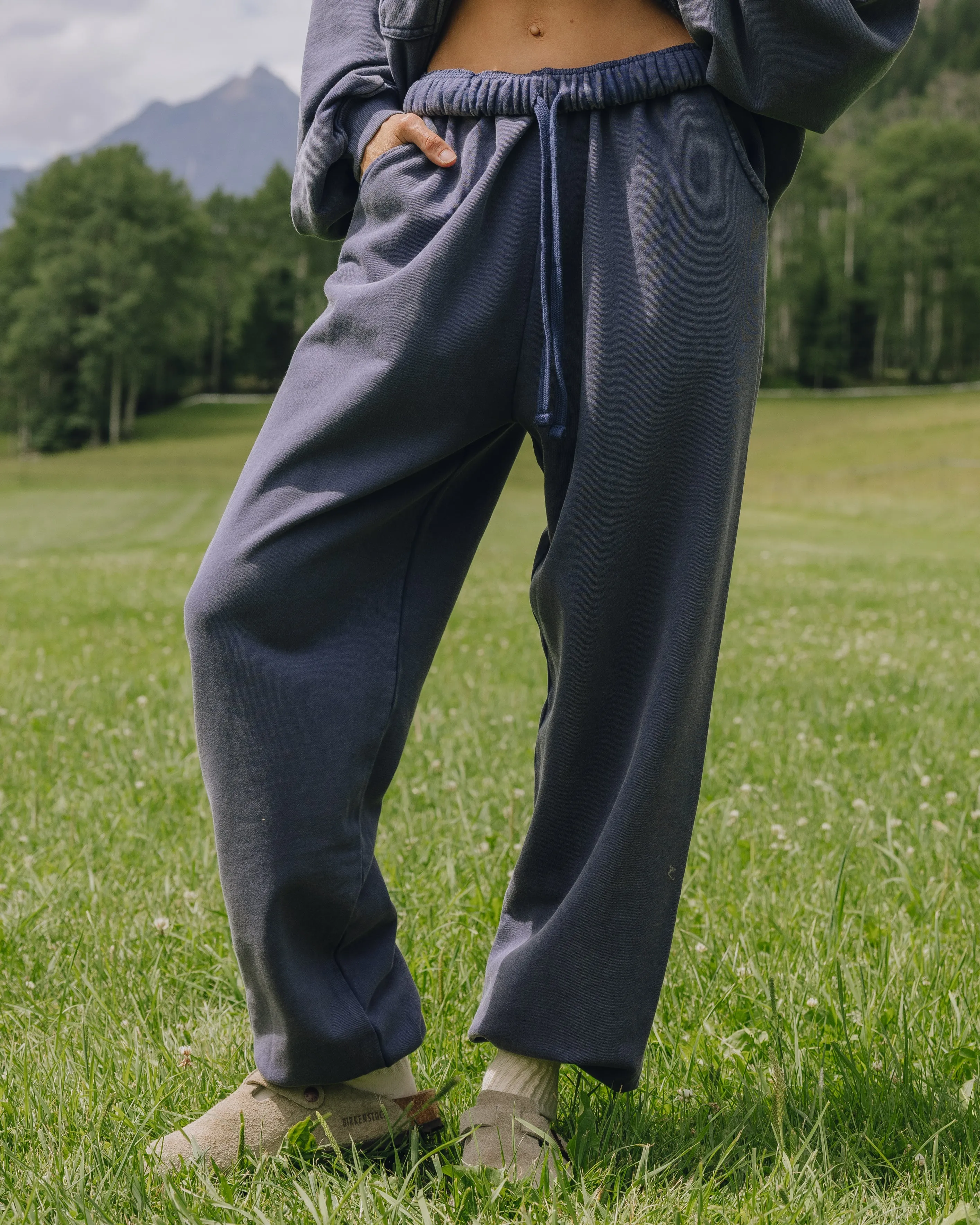 Unisex Joggers - Sunbleached Navy with Bandana Patch sold by Daily Drills product image thumbnail 3