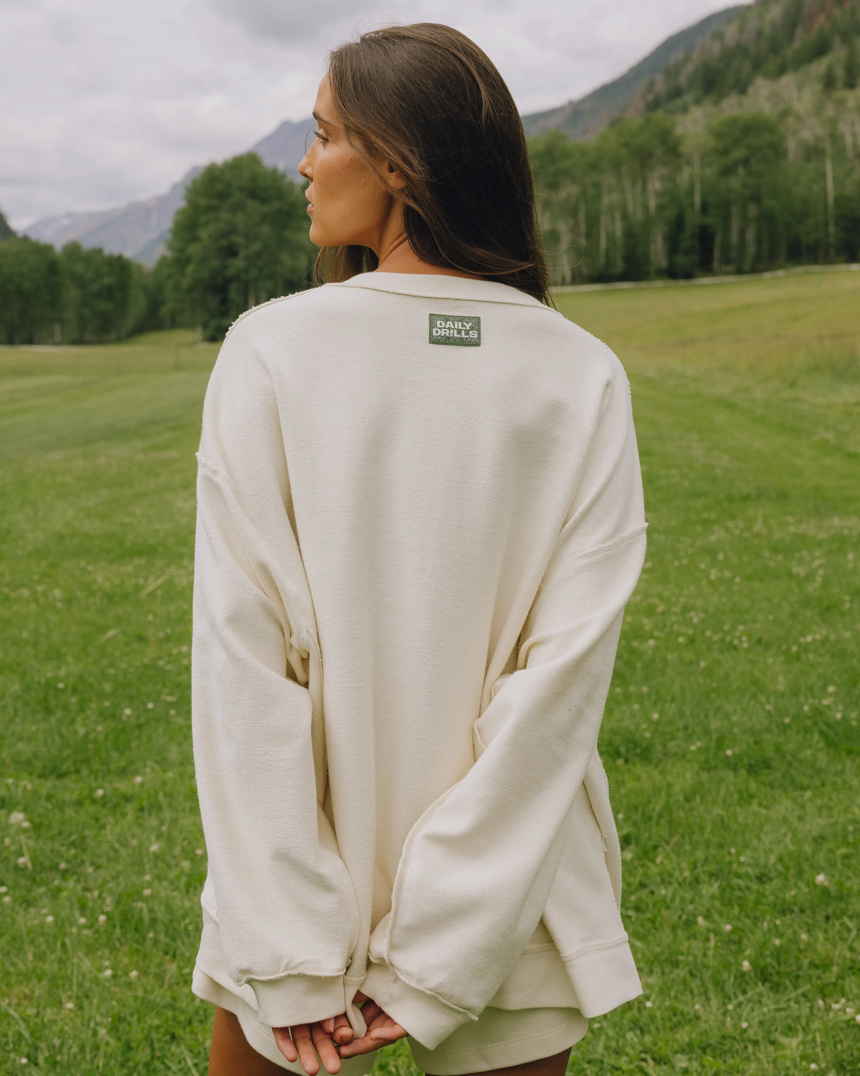 Unisex Oversized Crew - Sand with Bandana Patch sold by Daily Drills product image thumbnail 3