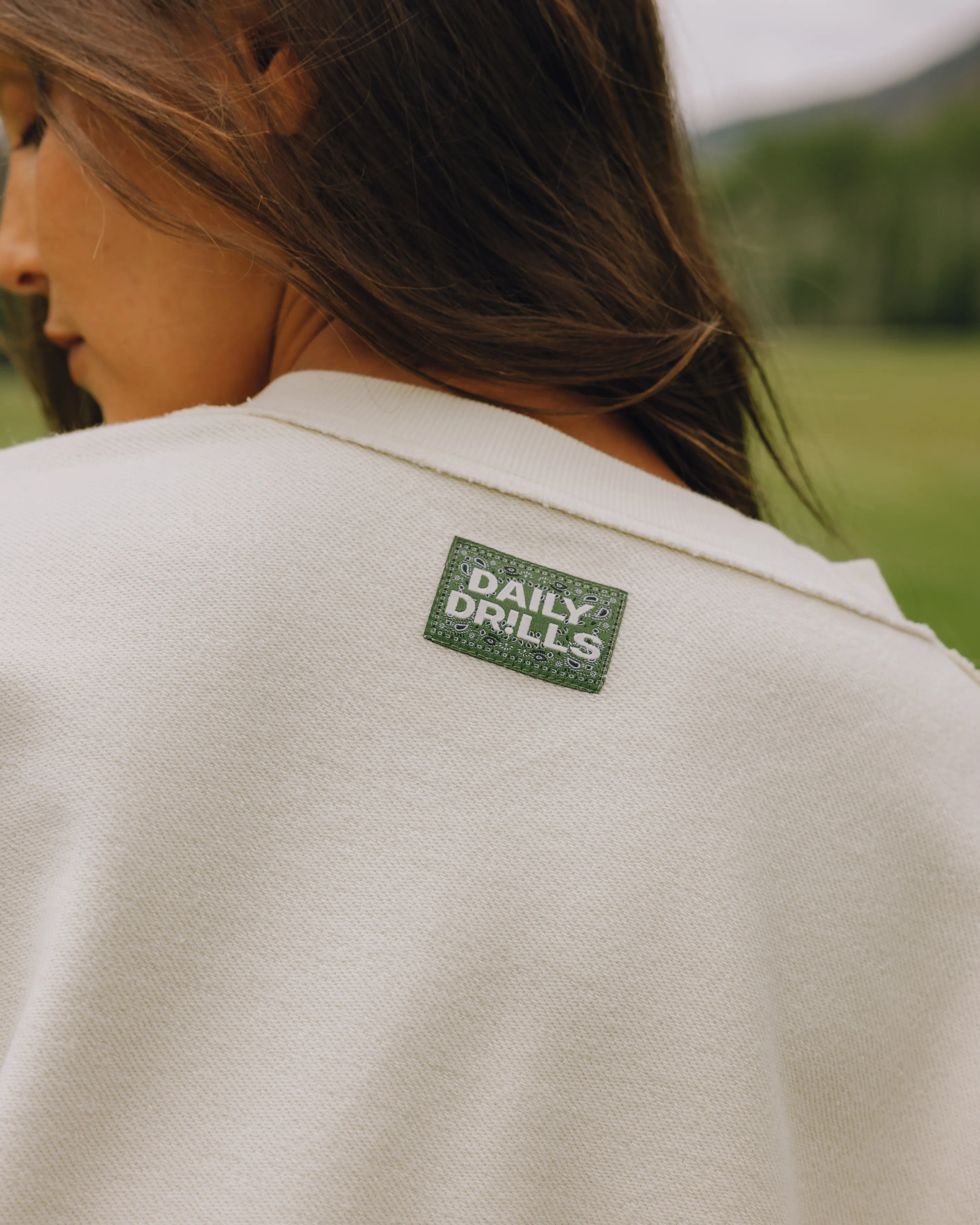 Unisex Oversized Crew - Sand with Bandana Patch sold by Daily Drills product image thumbnail 4