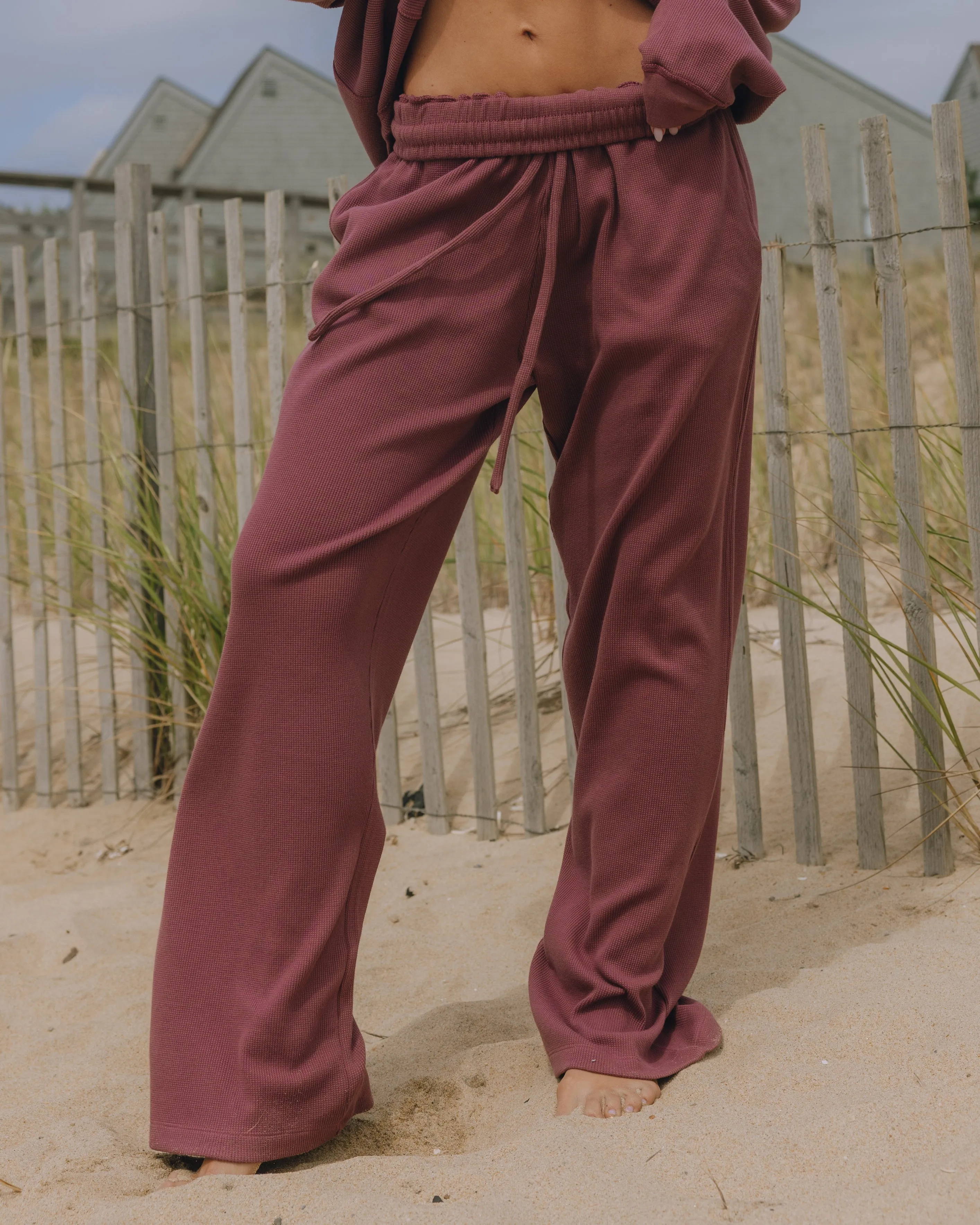 Thermal Resort Pants - Wine with Monochrome Patch sold by Daily Drills product image thumbnail 3