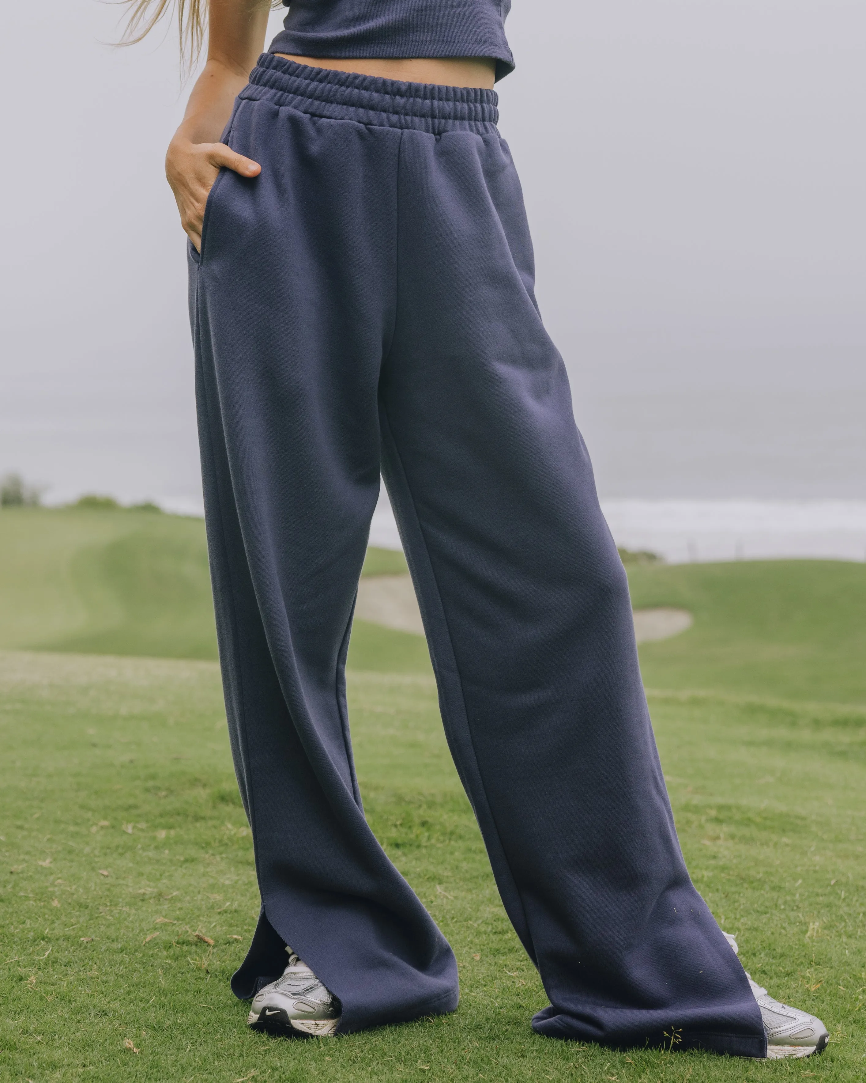 Fleece Wide Leg Sweatpants - Navy sold by Daily Drills