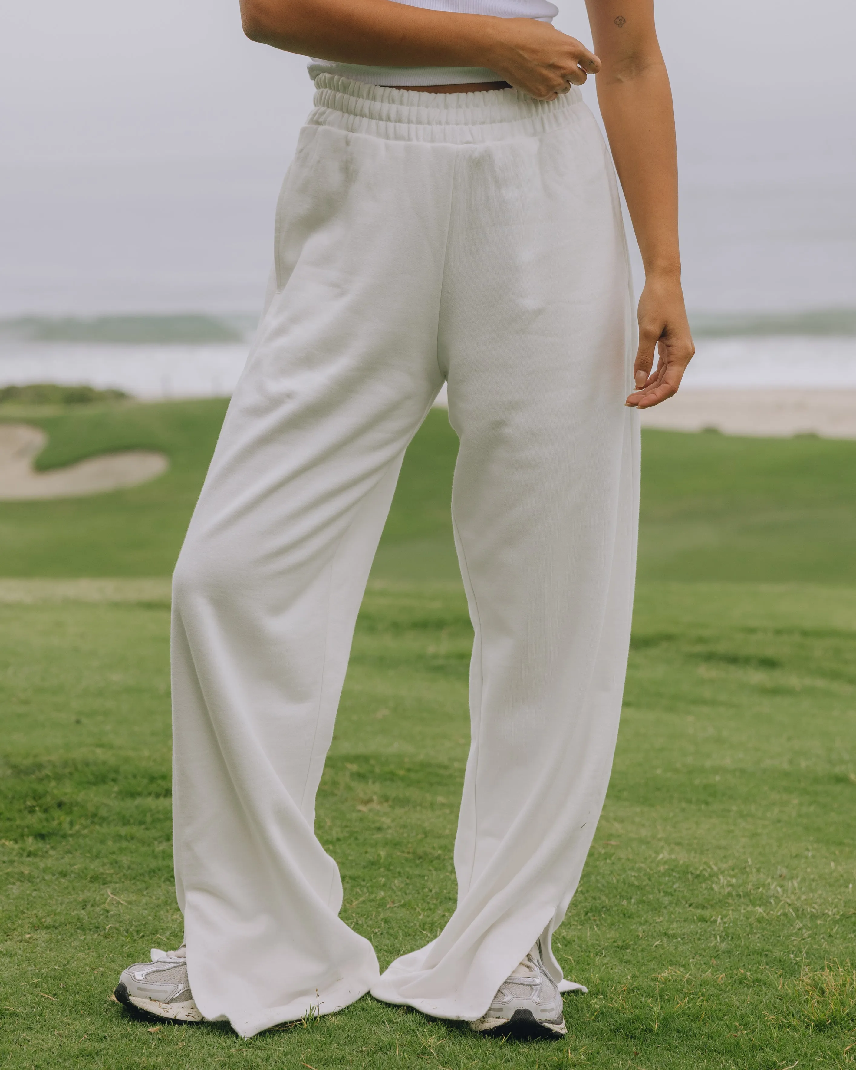 Fleece Wide Leg Sweatpants - White sold by Daily Drills